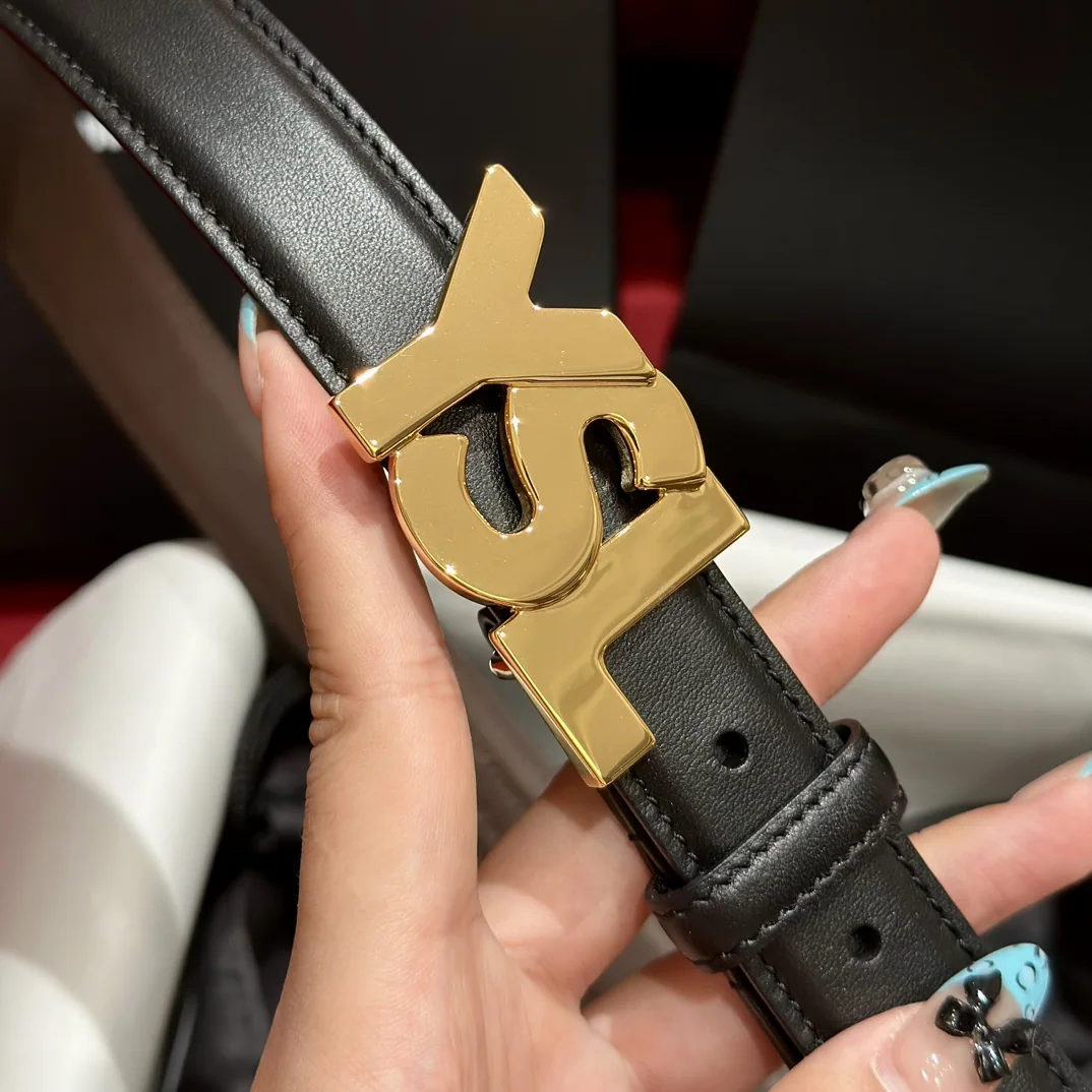 생로랑 YSL 금장 버클 양면 소가죽 벨트 상세 이미지 3