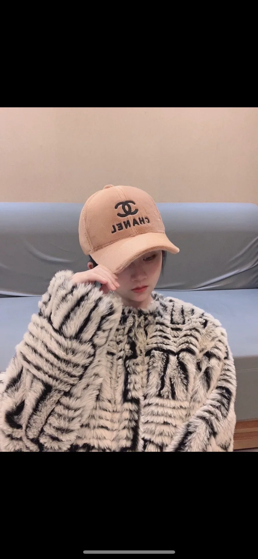 샤넬 래빗 퍼 베이스볼 모자 상세 이미지 1
