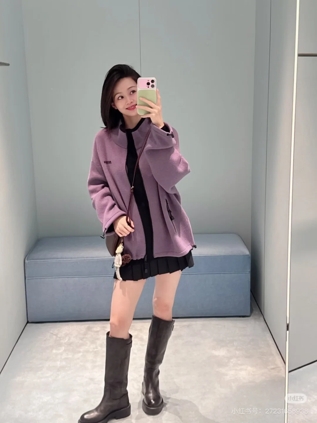 미우미우 로고 자수 카시미어 집업 가디건 상세 이미지 4