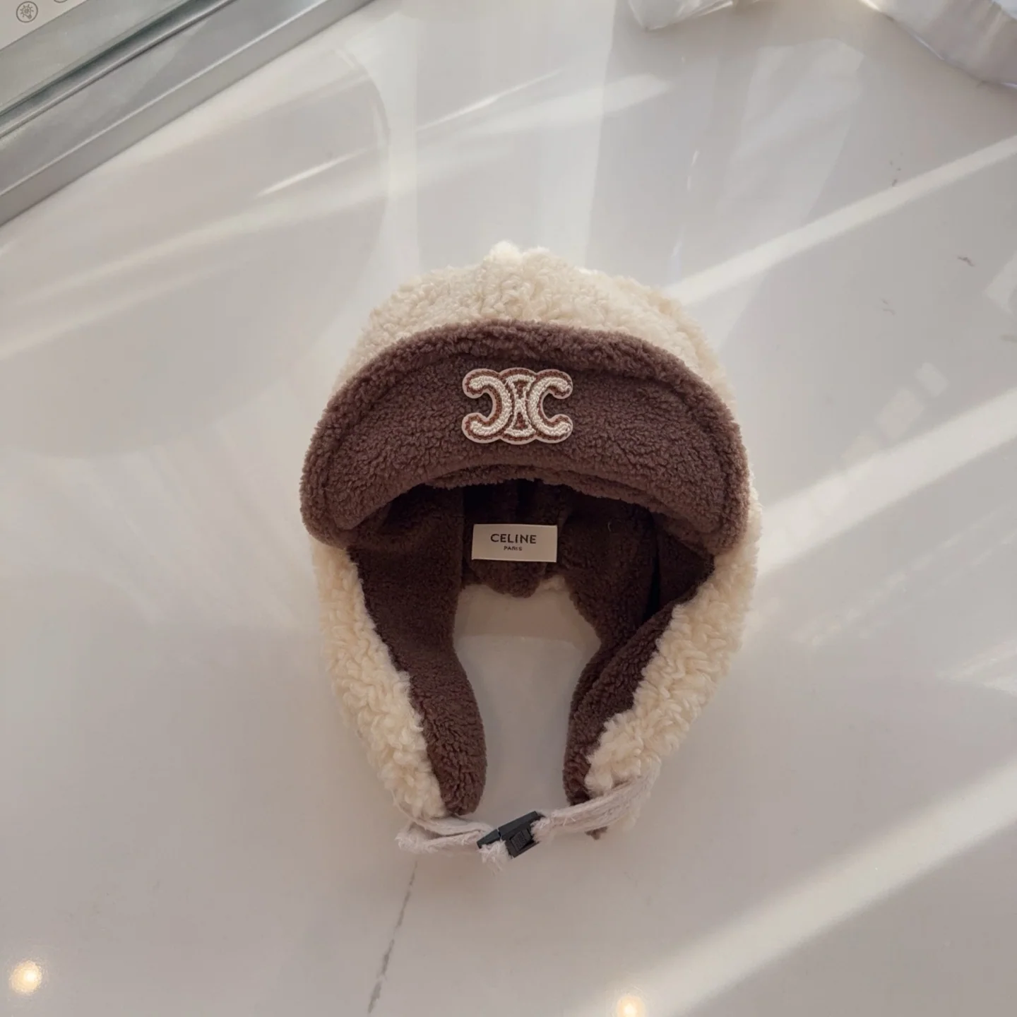 셀린느 컬러 블록 램울 이어머프 모자 상세 이미지 3