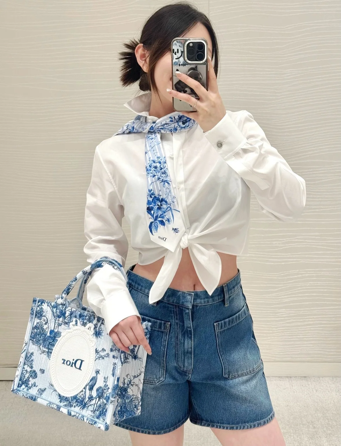 디올 워시 가공 반바지 여성용 상세 이미지 6