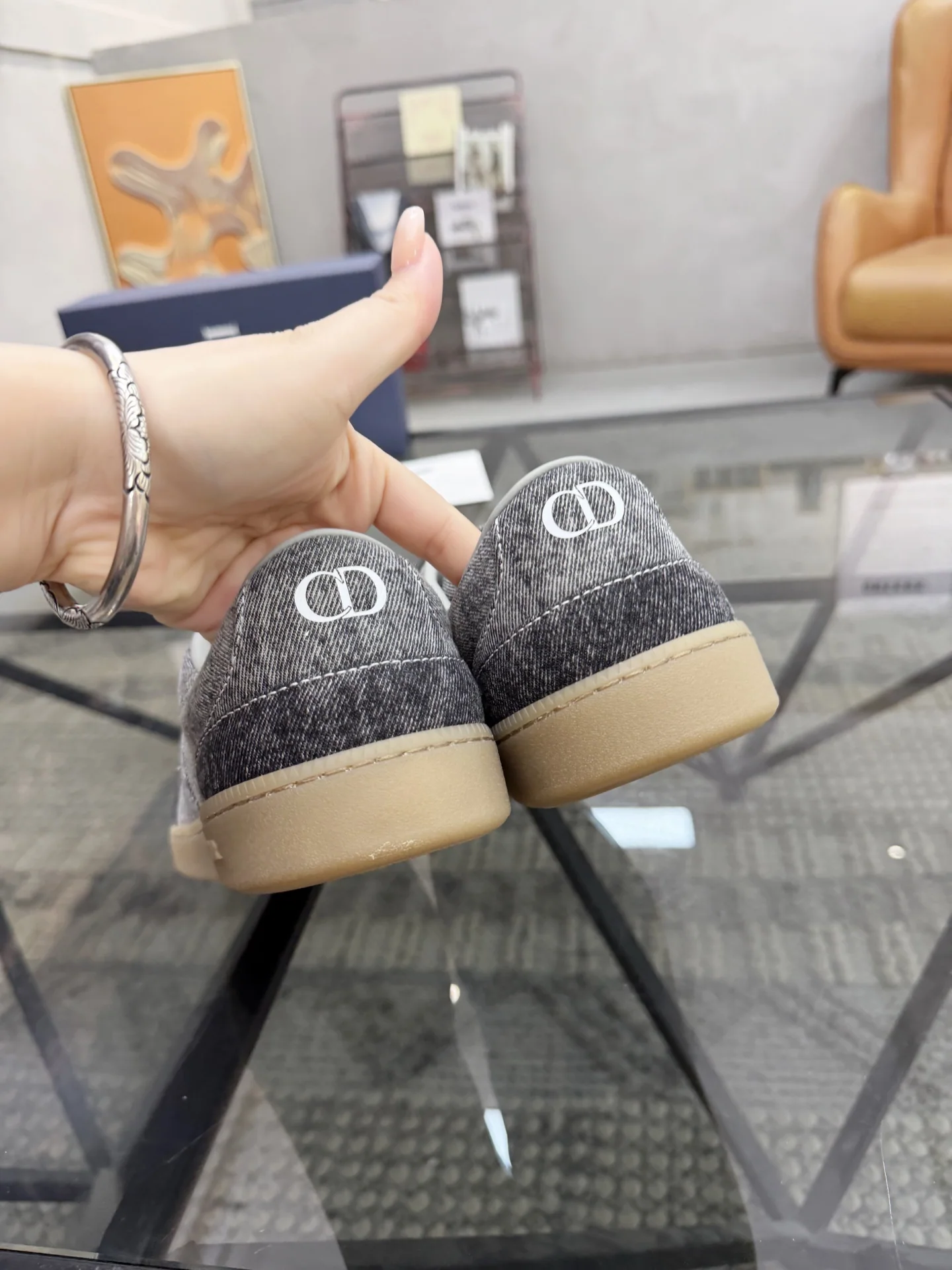 디올 데님 갑피 가죽 안감 스니커즈 상세 이미지 8