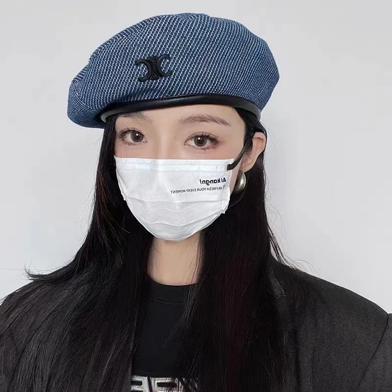 셀린느 데님 가죽 라벨 베레모 상세 이미지 1