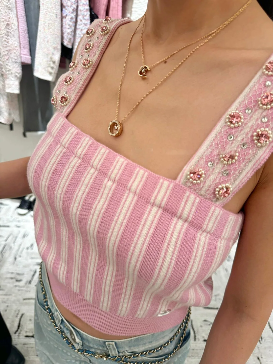 샤넬 퀼팅 패턴 목걸이 상세 이미지 10