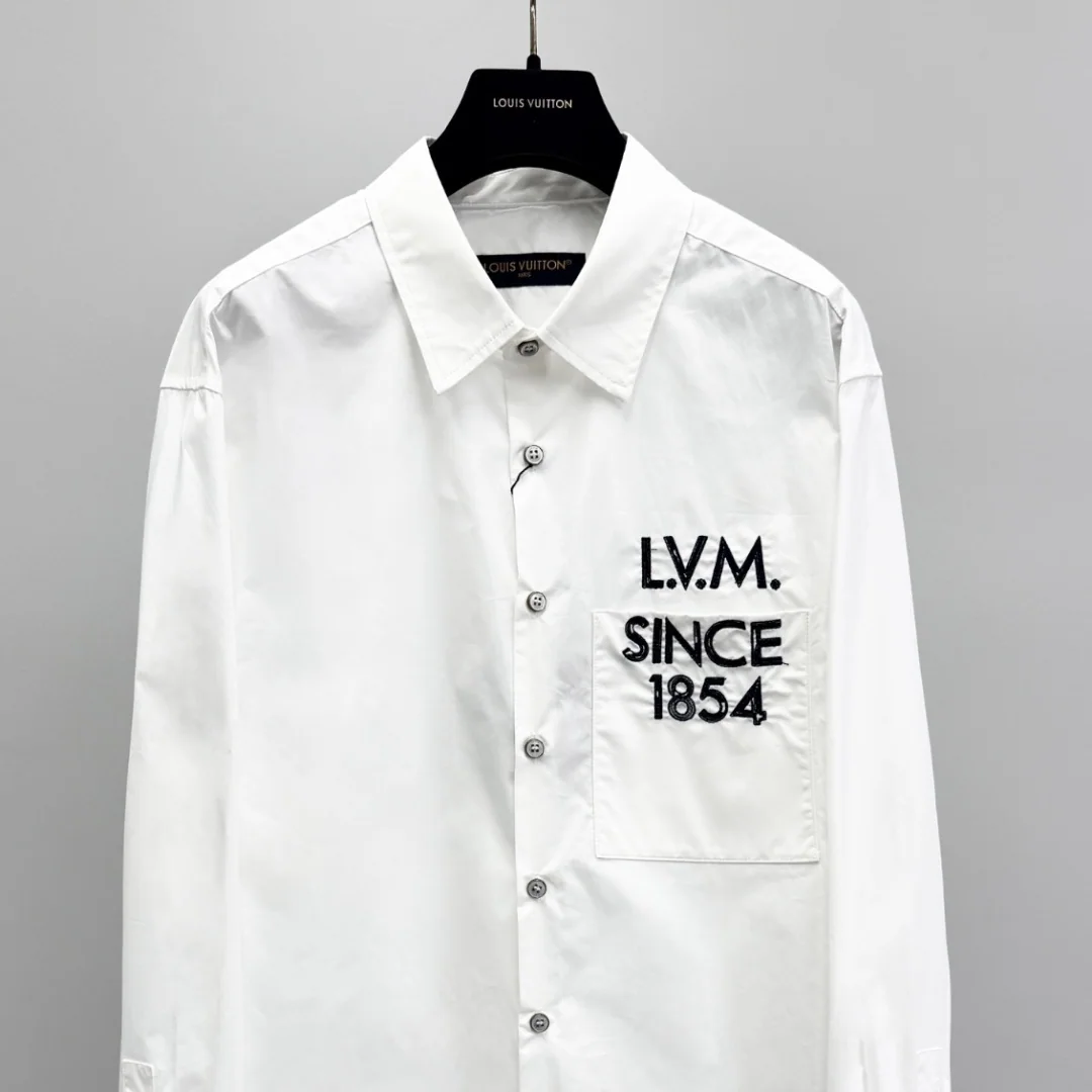루이비통 LV 로고 코튼 긴팔 셔츠 상세 이미지 3