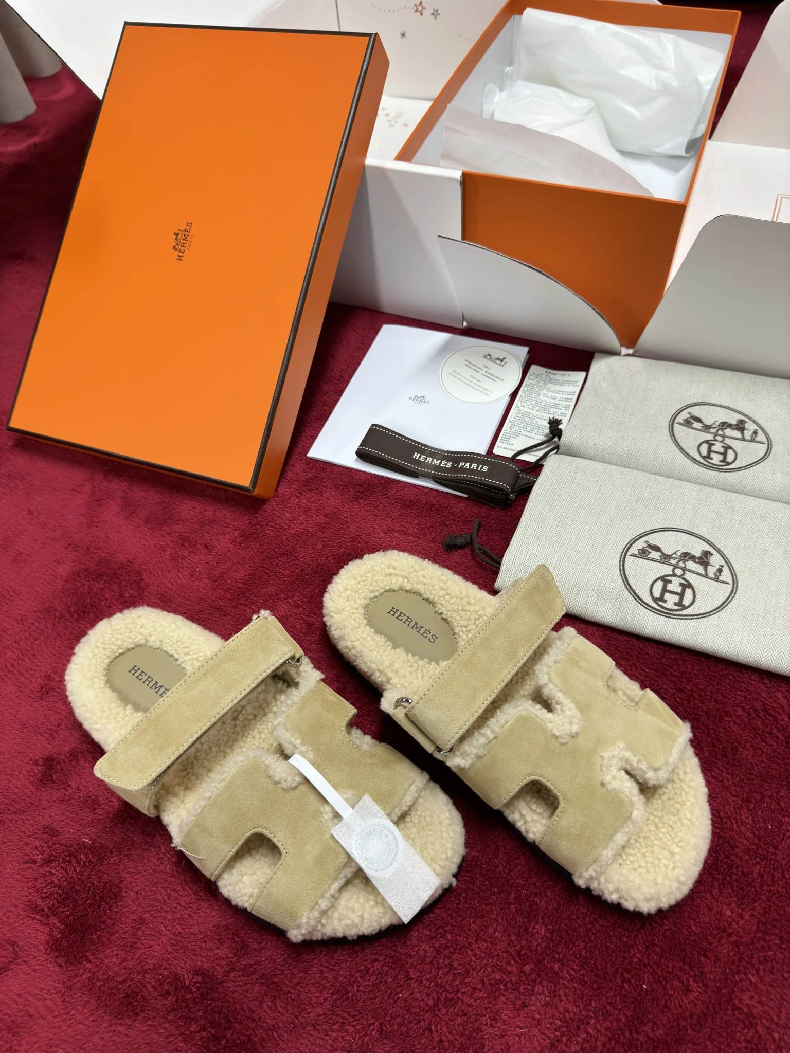 에르메스 퍼 스웨이드 램스킨 부티 신발 상세 이미지 3