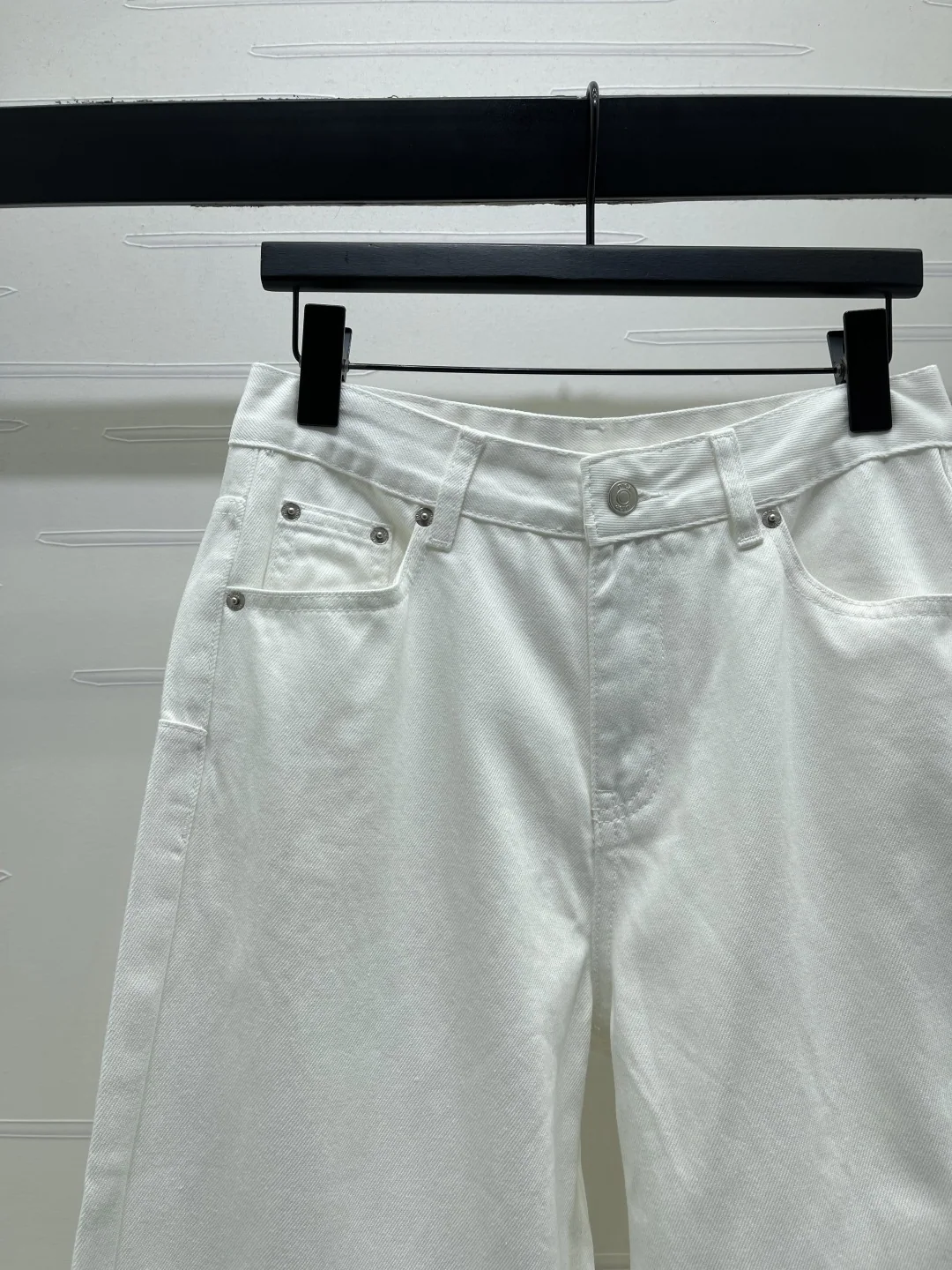 디올 컬러 블록 스트레이트 레그 코튼 데님 바지 상세 이미지 4