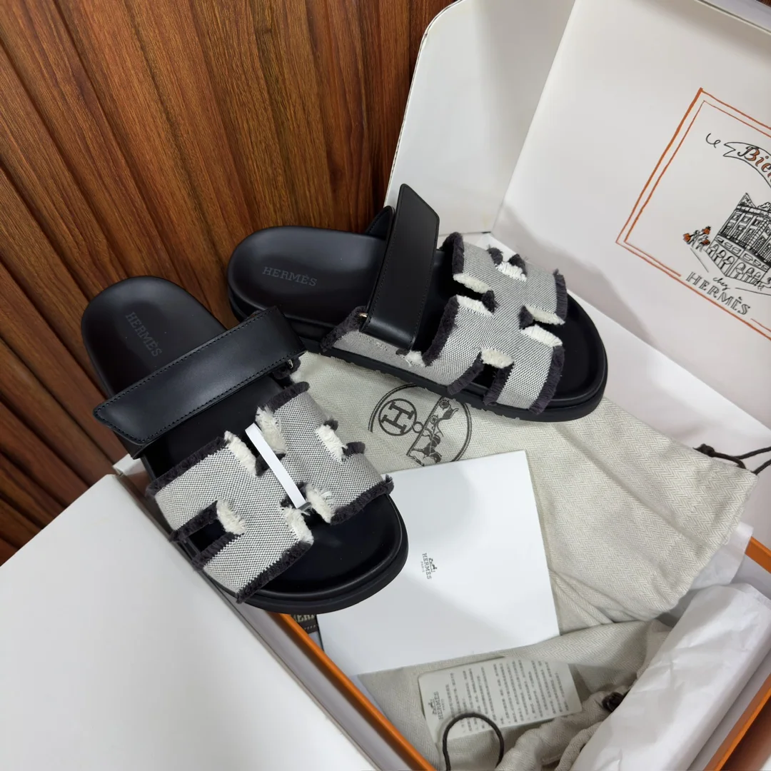 에르메스 스웨이드 염소가죽 스트랩 샌들 상세 이미지 3
