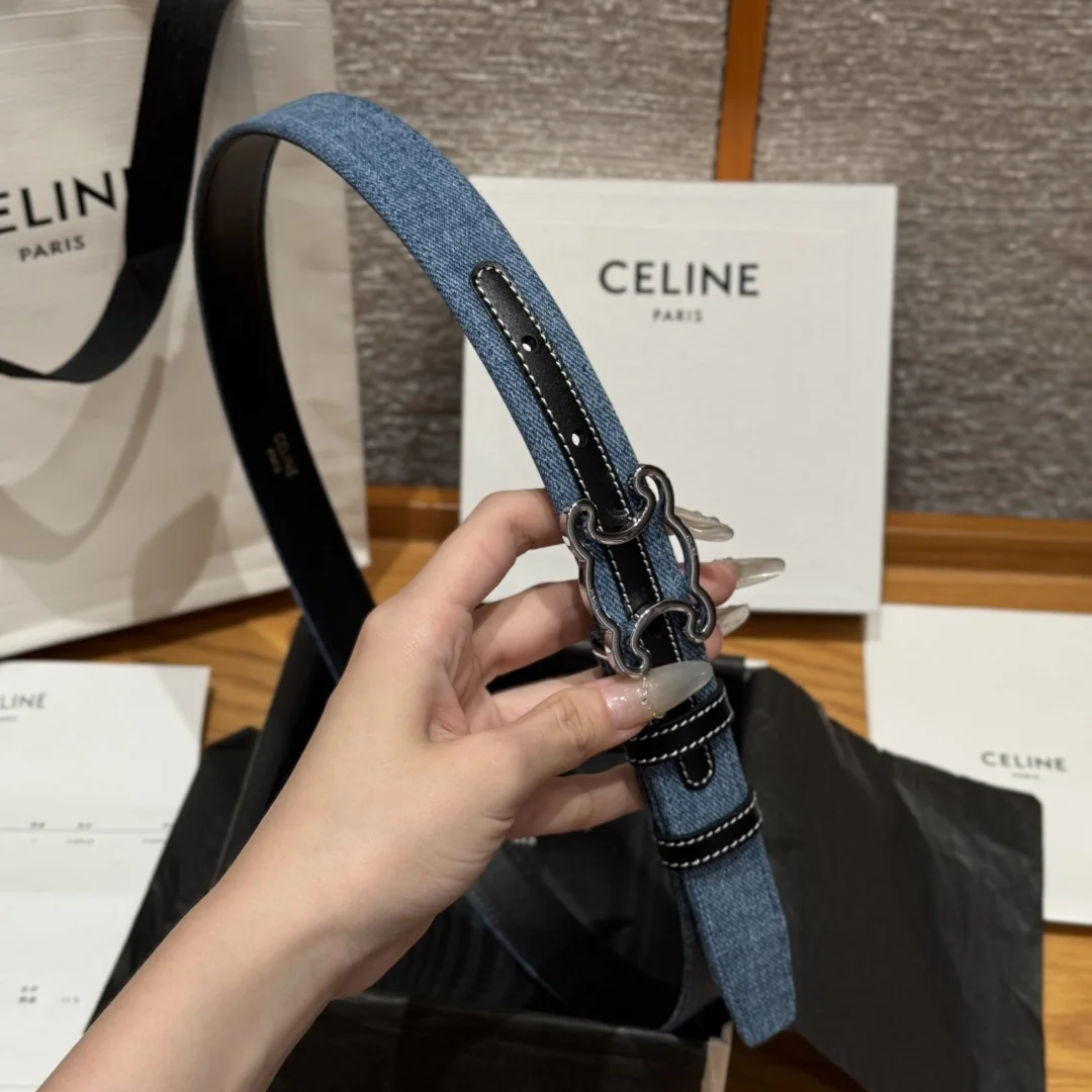 셀린느 개선문 데님 소가죽 벨트 상세 이미지 4