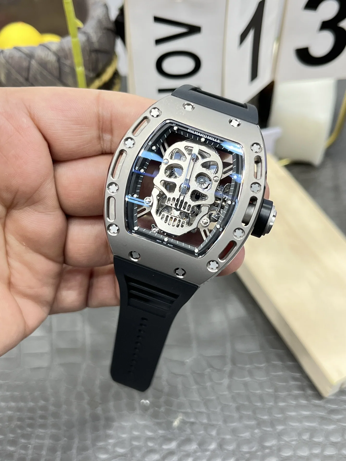 리차드밀 RM052 스컬 투르비용 오토매틱 남성 시계 레플리카 44880 Richard Mille 상세 이미지 2