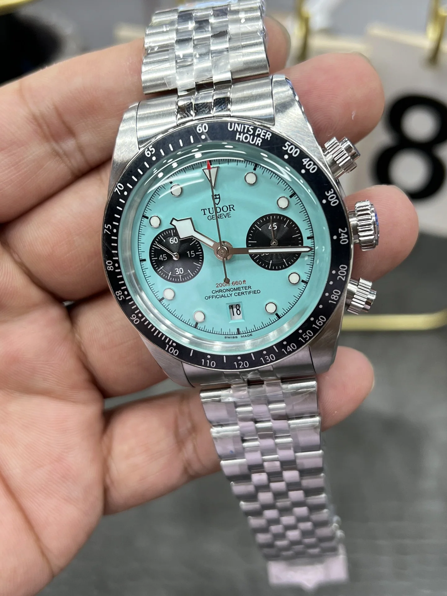 튜더 블랙베이 크로노그래프 딥블루 다이얼 3 T 공장 7750 남성 시계 레플리카 45571 Tudor 상세 이미지 5