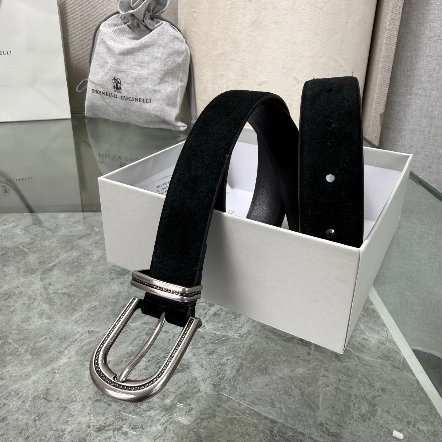 브루넬로쿠치넬리 3.0 와이드 양면 가죽 벨트 상세 이미지 4