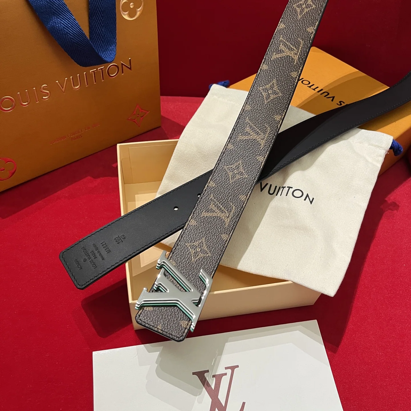 루이비통 LV 옵틱 버클 캔버스 벨트 상세 이미지 1