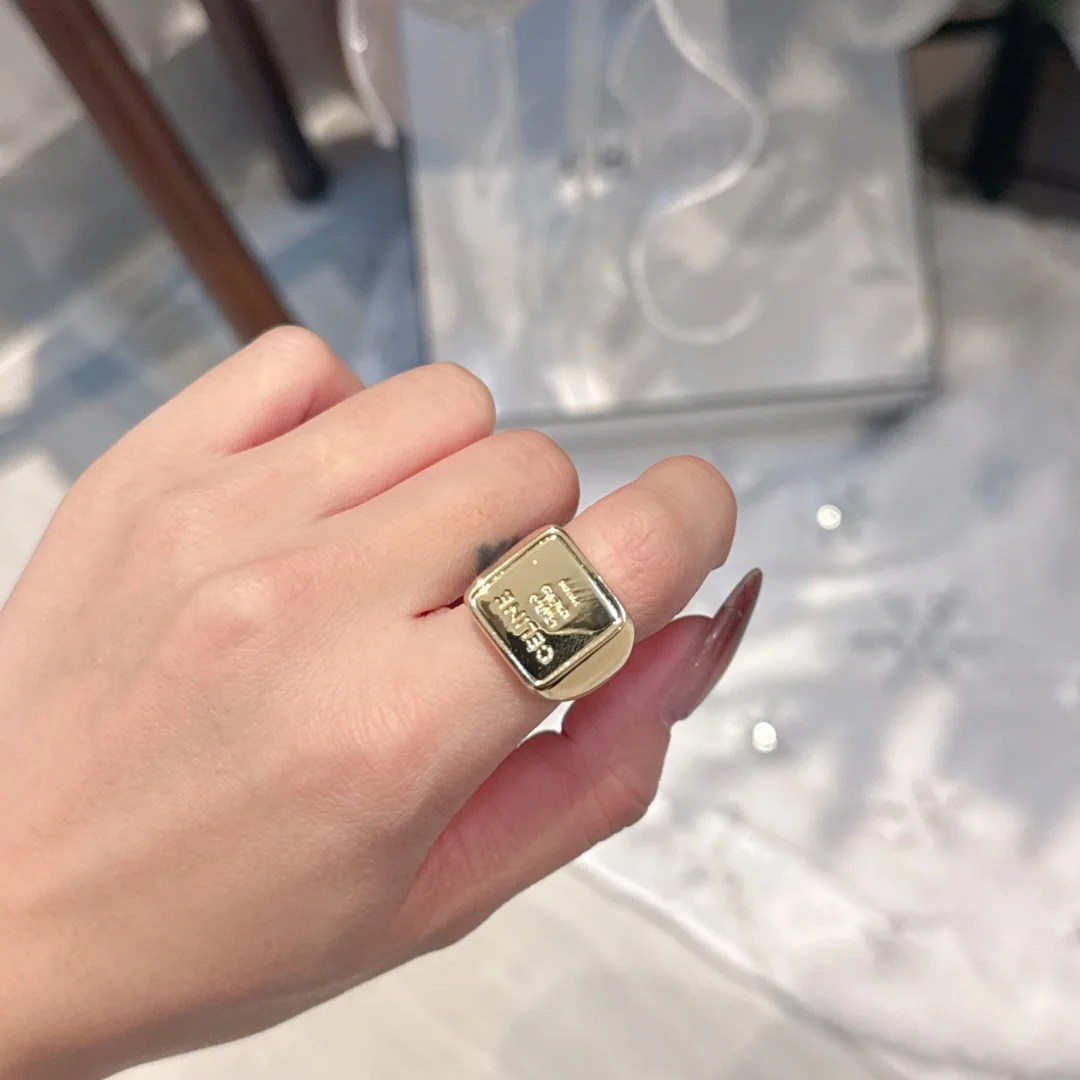 셀린느 검정 은색 배색 반지 69255