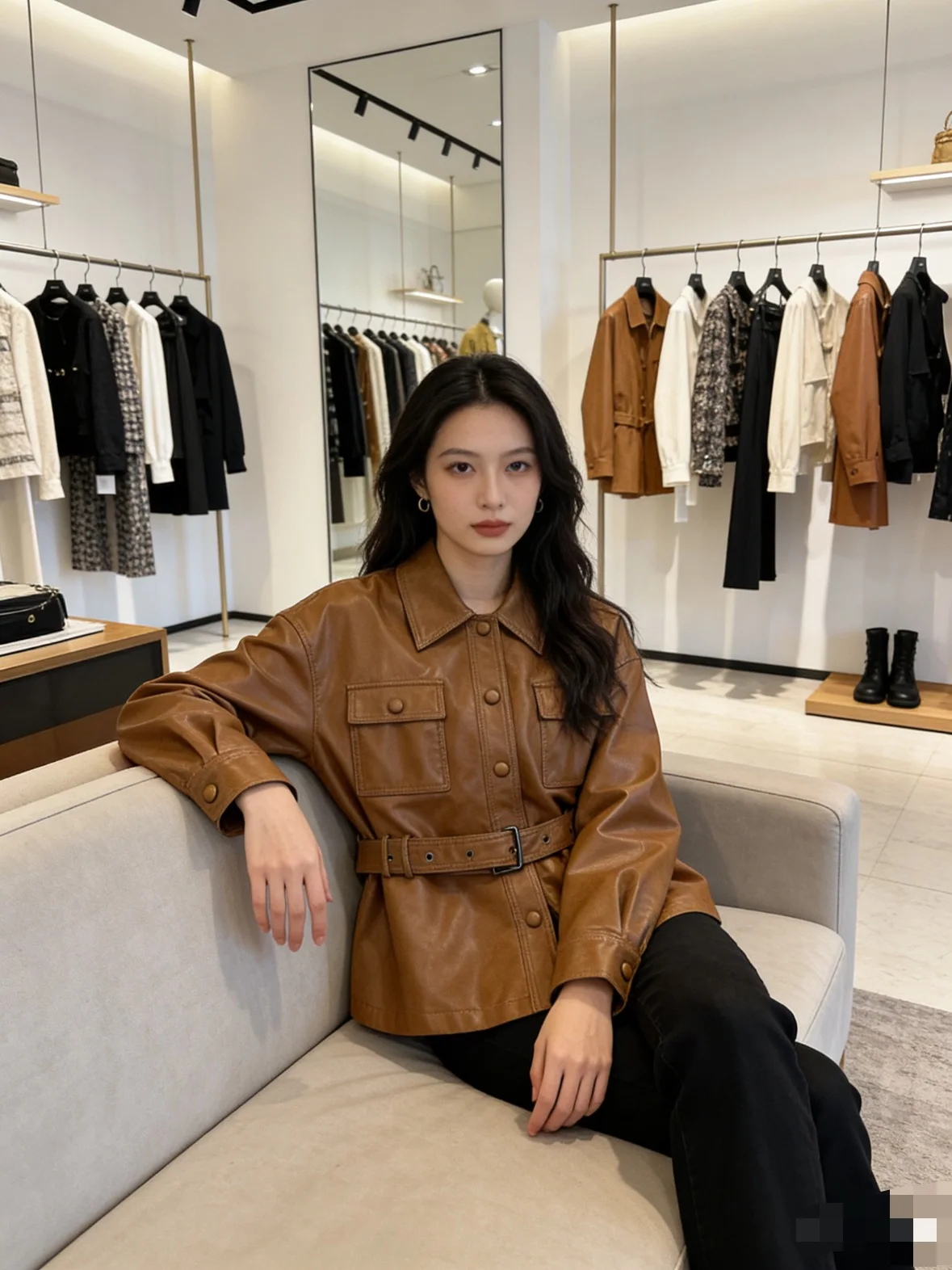 생로랑 여성 가죽 자켓 상세 이미지 5