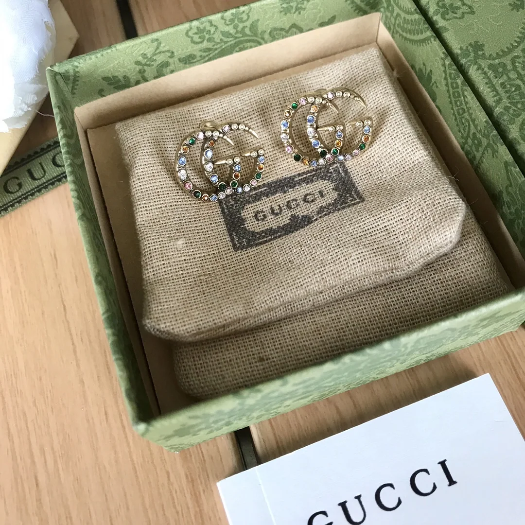 구찌 컬러 스터드 스와로브스키 크리스털 귀걸이 상세 이미지 4