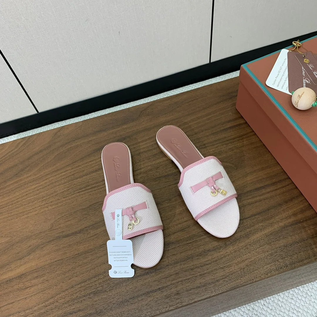 로로피아나 컬러 블록 플랫 샌들 상세 이미지 2