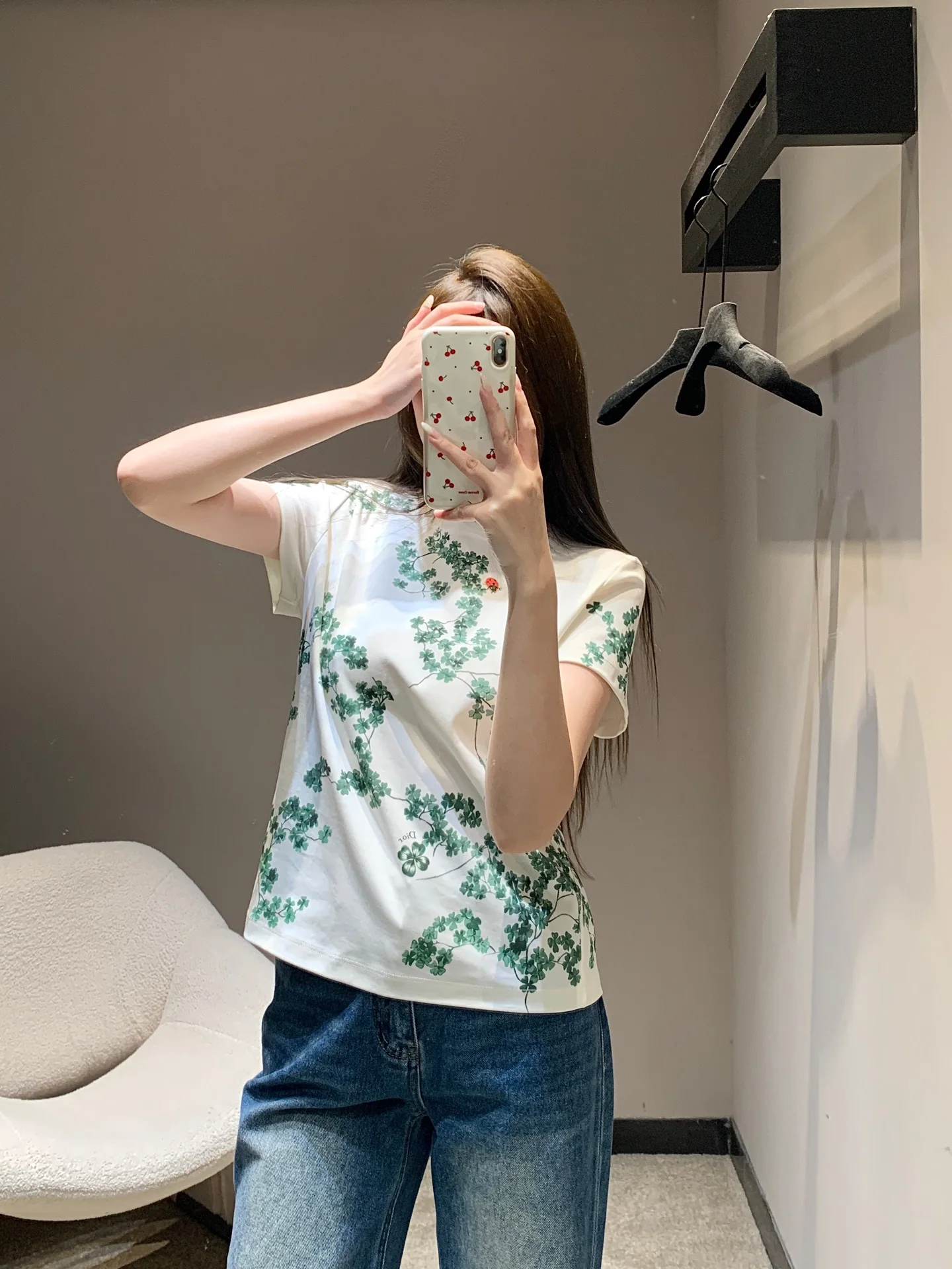 디올 꽃무늬 크루넥 코튼 반팔 티셔츠 26 SS 상세 이미지 1