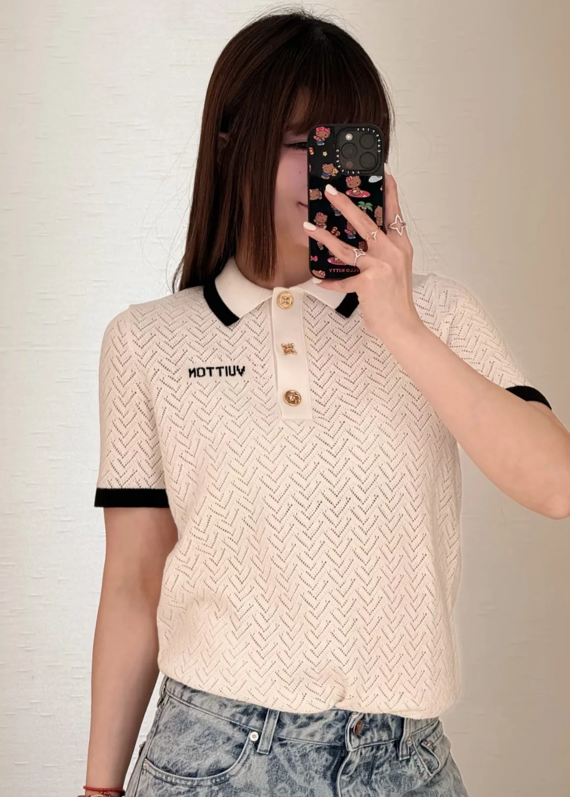 루이비통 메시 폴로카라 반팔 티셔츠 상세 이미지 7