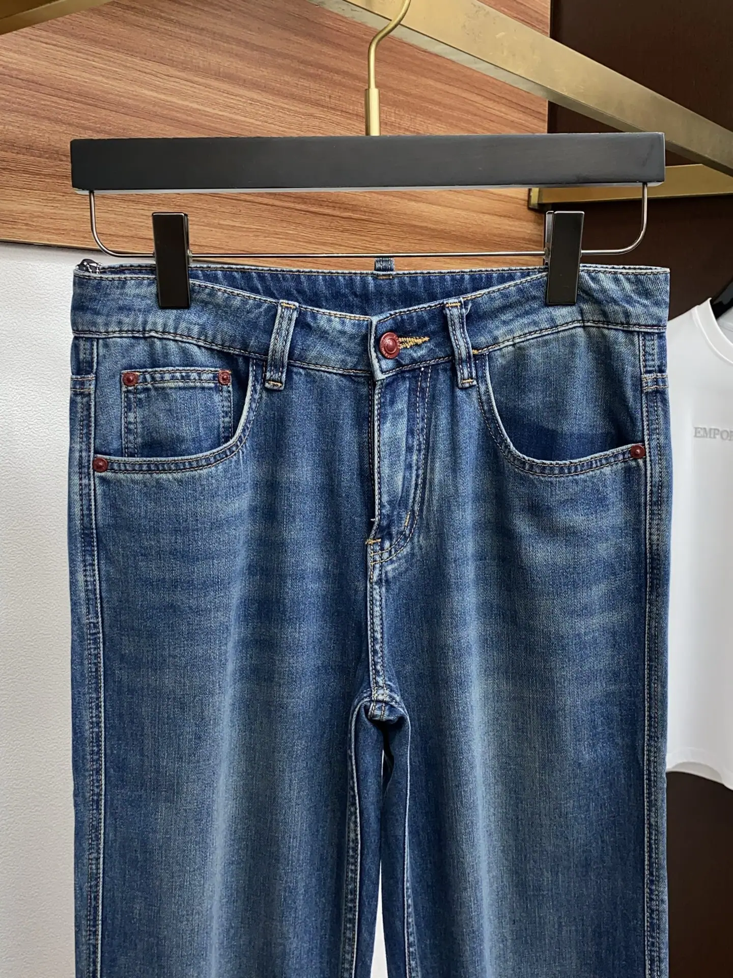 로로피아나 고탄력 워싱 데님 청바지 상세 이미지 3