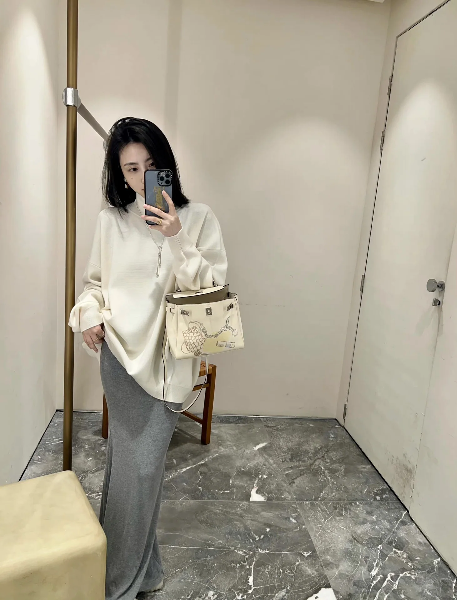 에르메스 스터드 스털링 실버 목걸이 상세 이미지 8