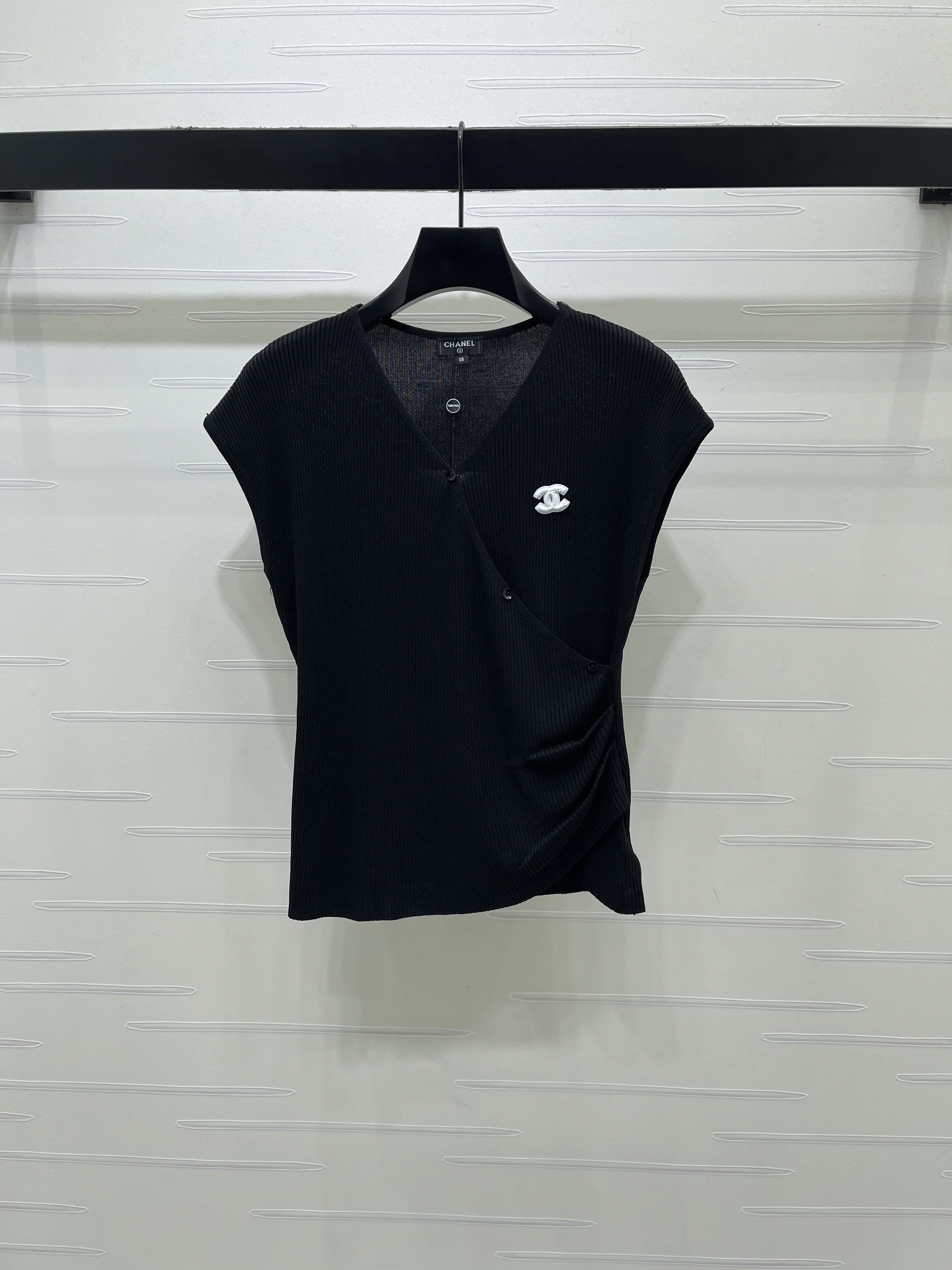 샤넬 V넥 실크 코튼 니트 베스트 상세 이미지 10