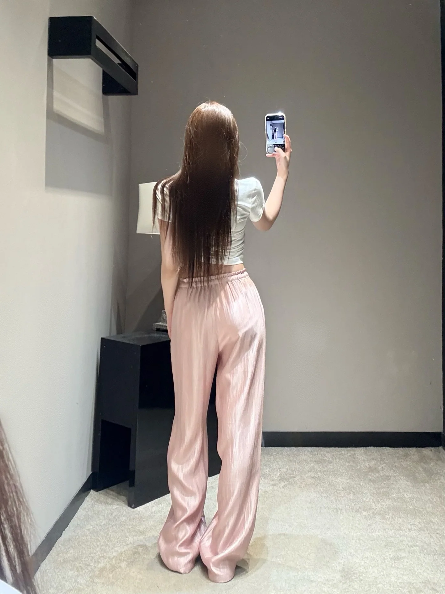 미우미우 텐셀 허리밴드 여성 바지 상세 이미지 7