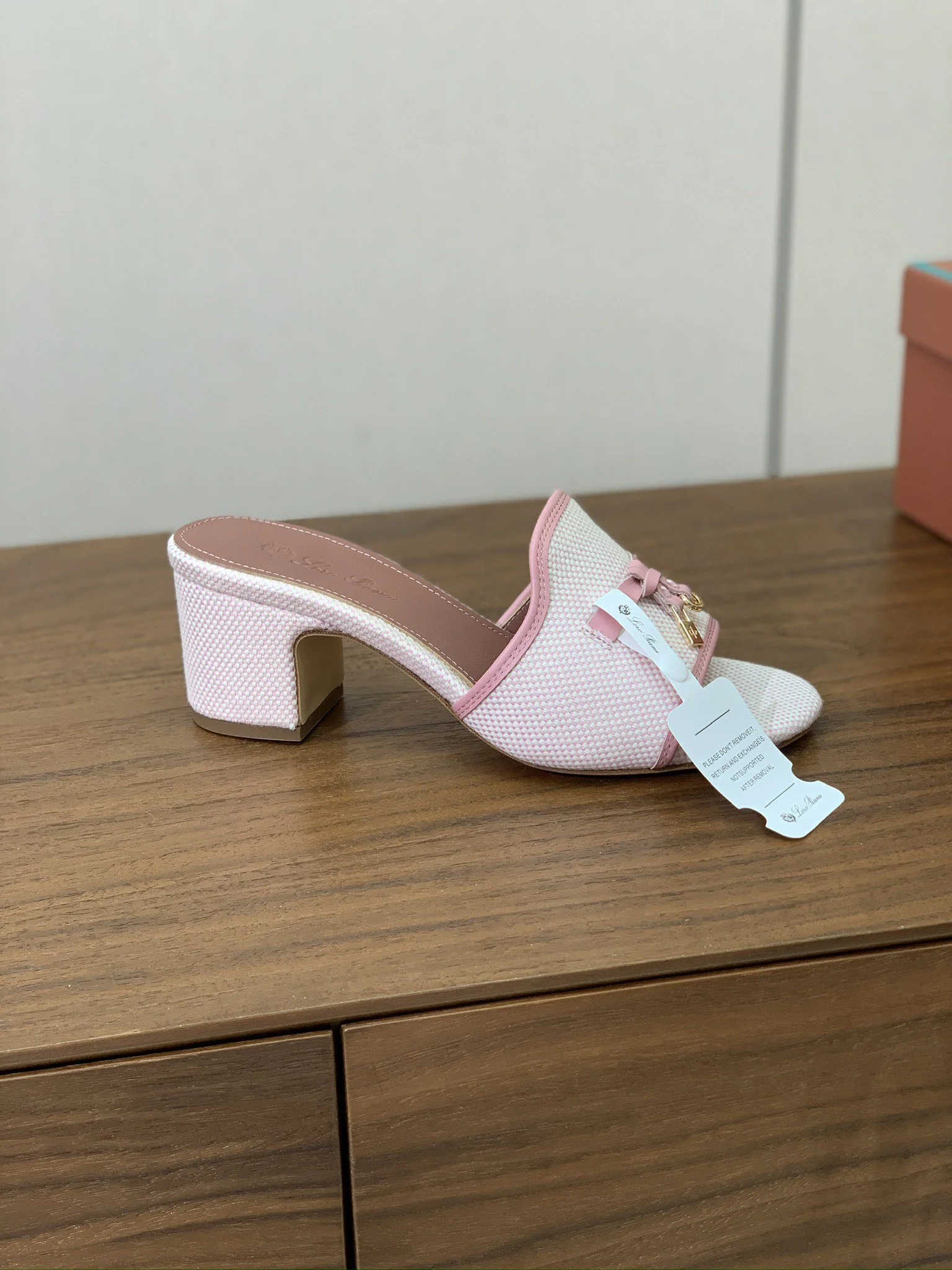 로로피아나 컬러 블록 미드힐 뮬 상세 이미지 6