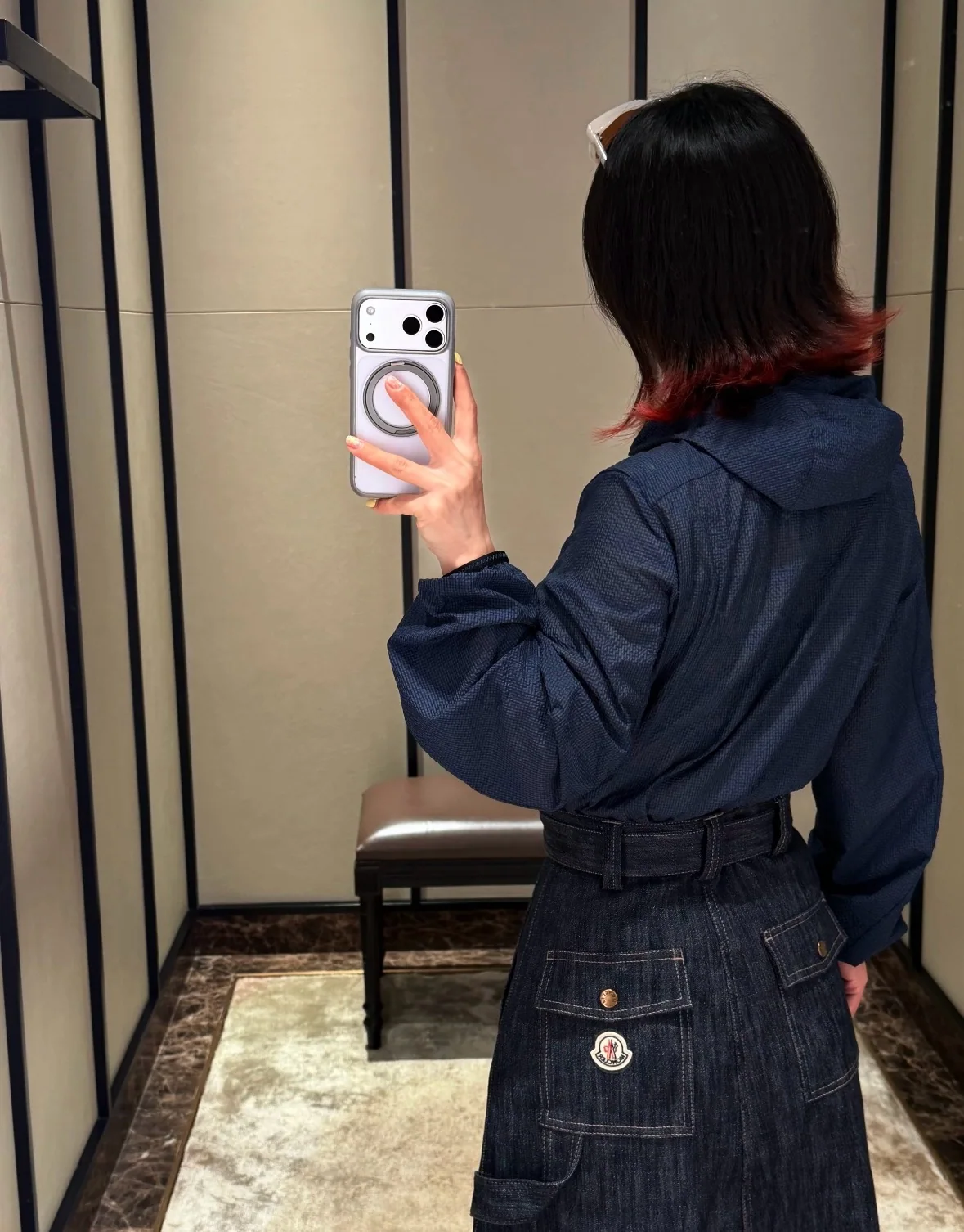 몽클레어 후드 크롭 자켓 여성용 상세 이미지 7