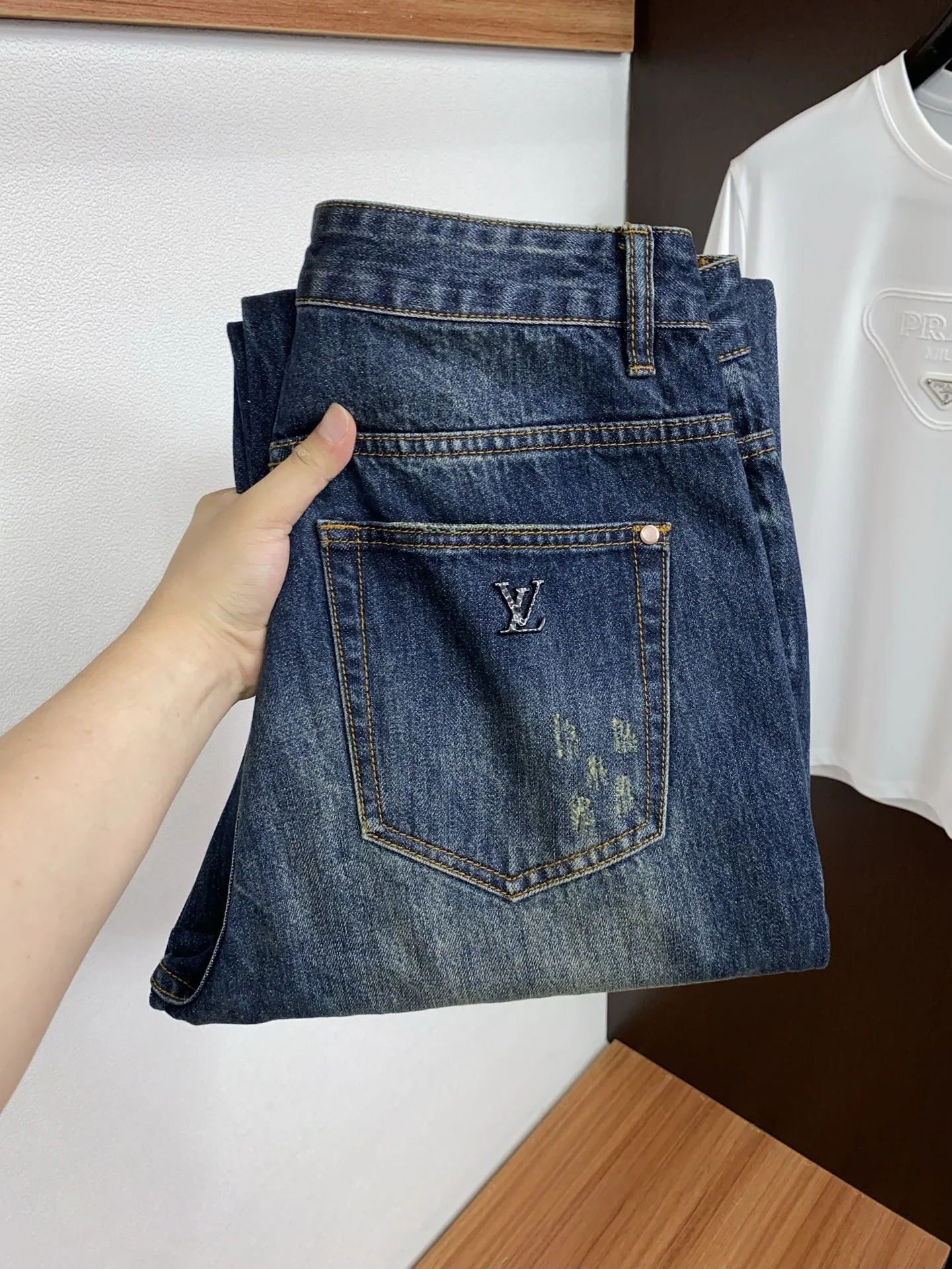 루이비통 스트레이트 레그 데님 남성 바지 상세 이미지 1