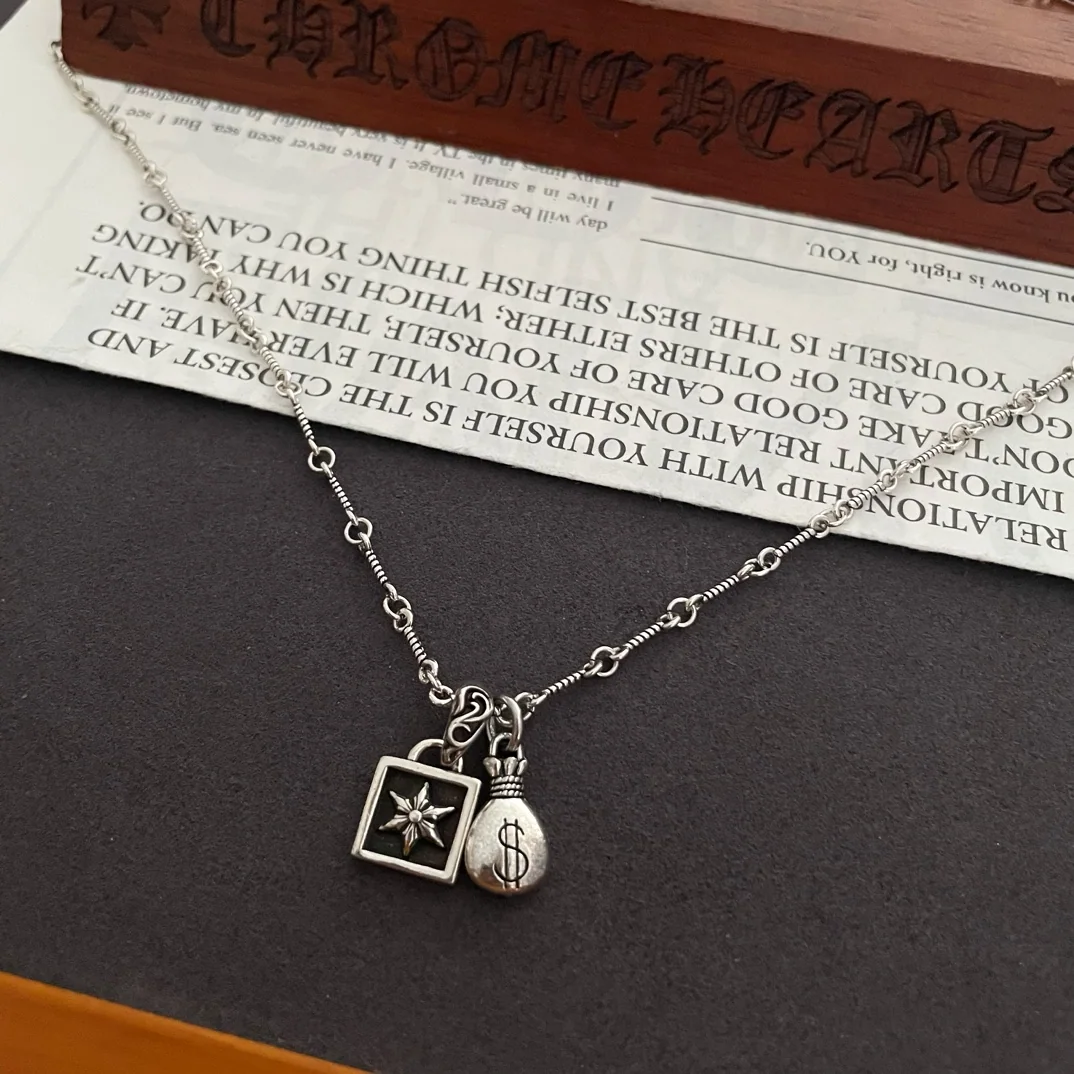 크롬하츠 대나무 엠보싱 목걸이 상세 이미지 2
