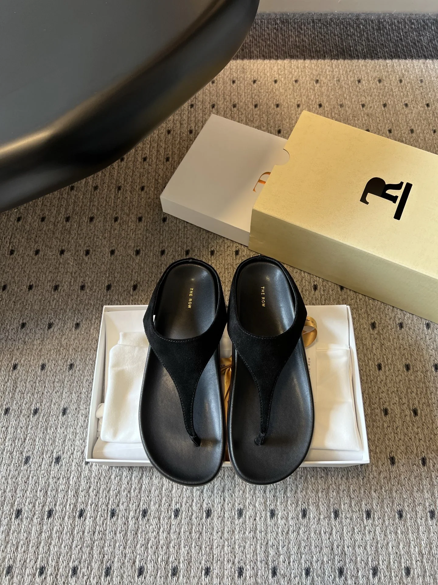 더로우 린넨 어퍼 플랫 뮬 샌들 상세 이미지 1