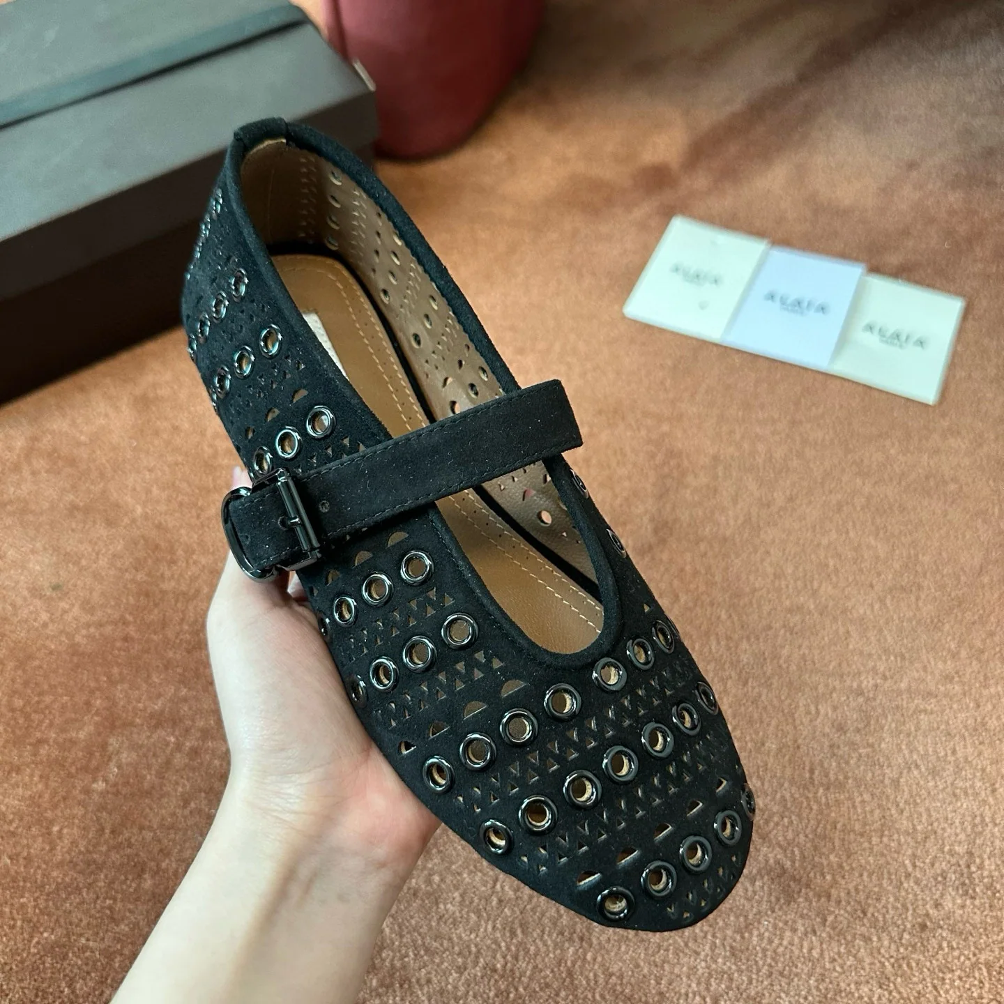 알라이아 메시 짜임 발레 슈즈 상세 이미지 3
