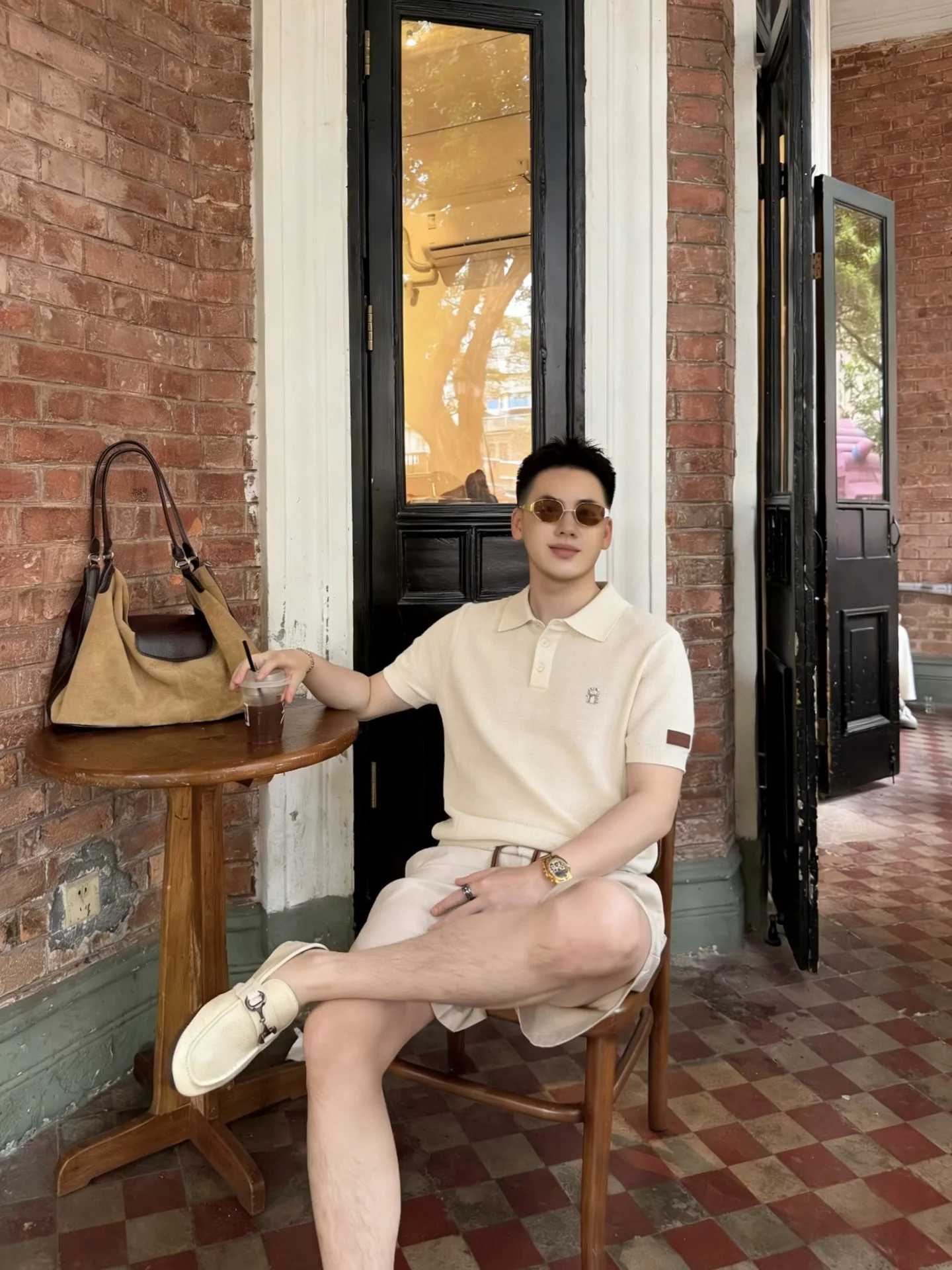 브루넬로쿠치넬리 와플 니트 폴로셔츠 남성 반팔 상세 이미지 7