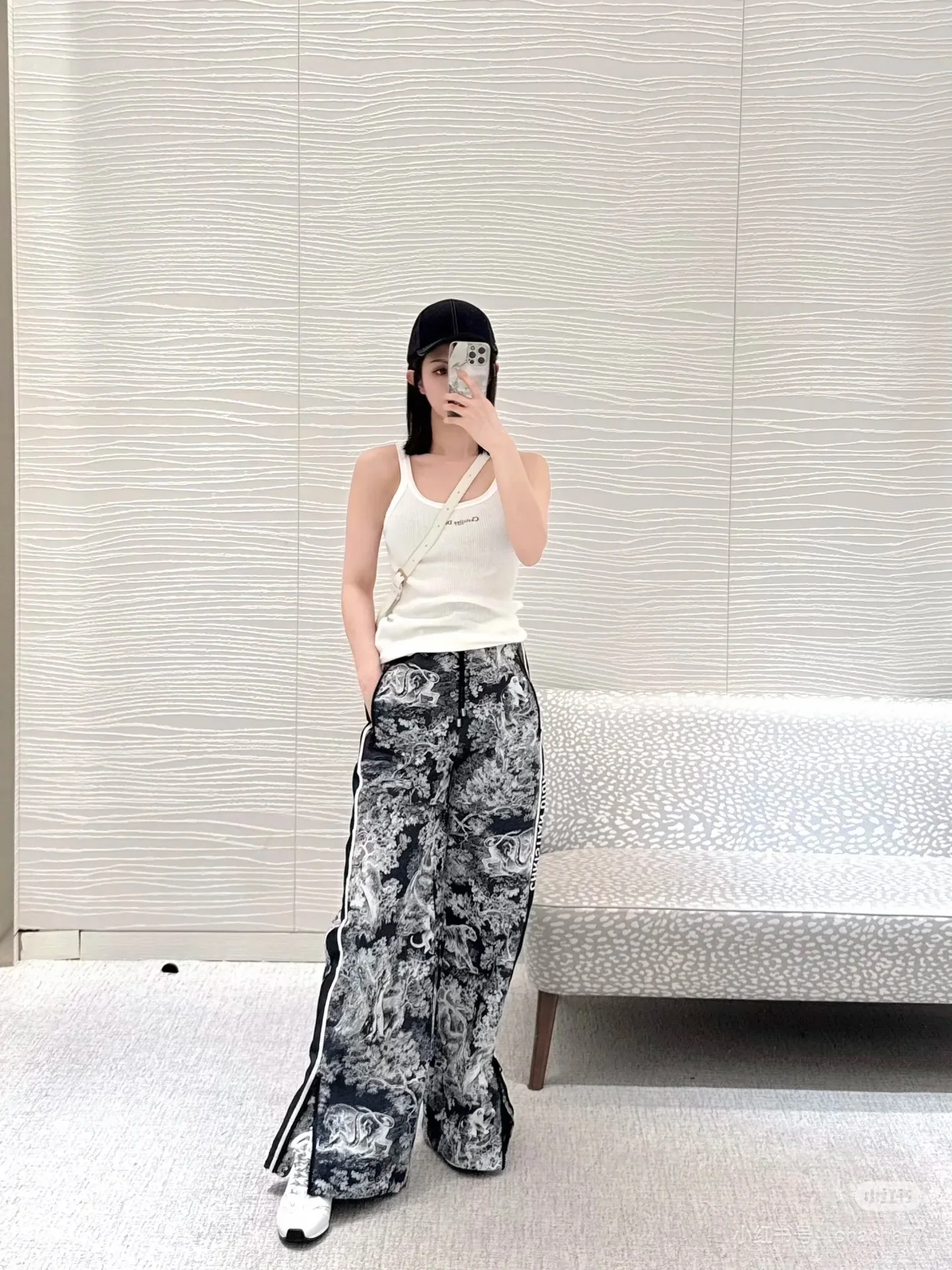 디올 자카드 방풍 여성 바지 상세 이미지 1