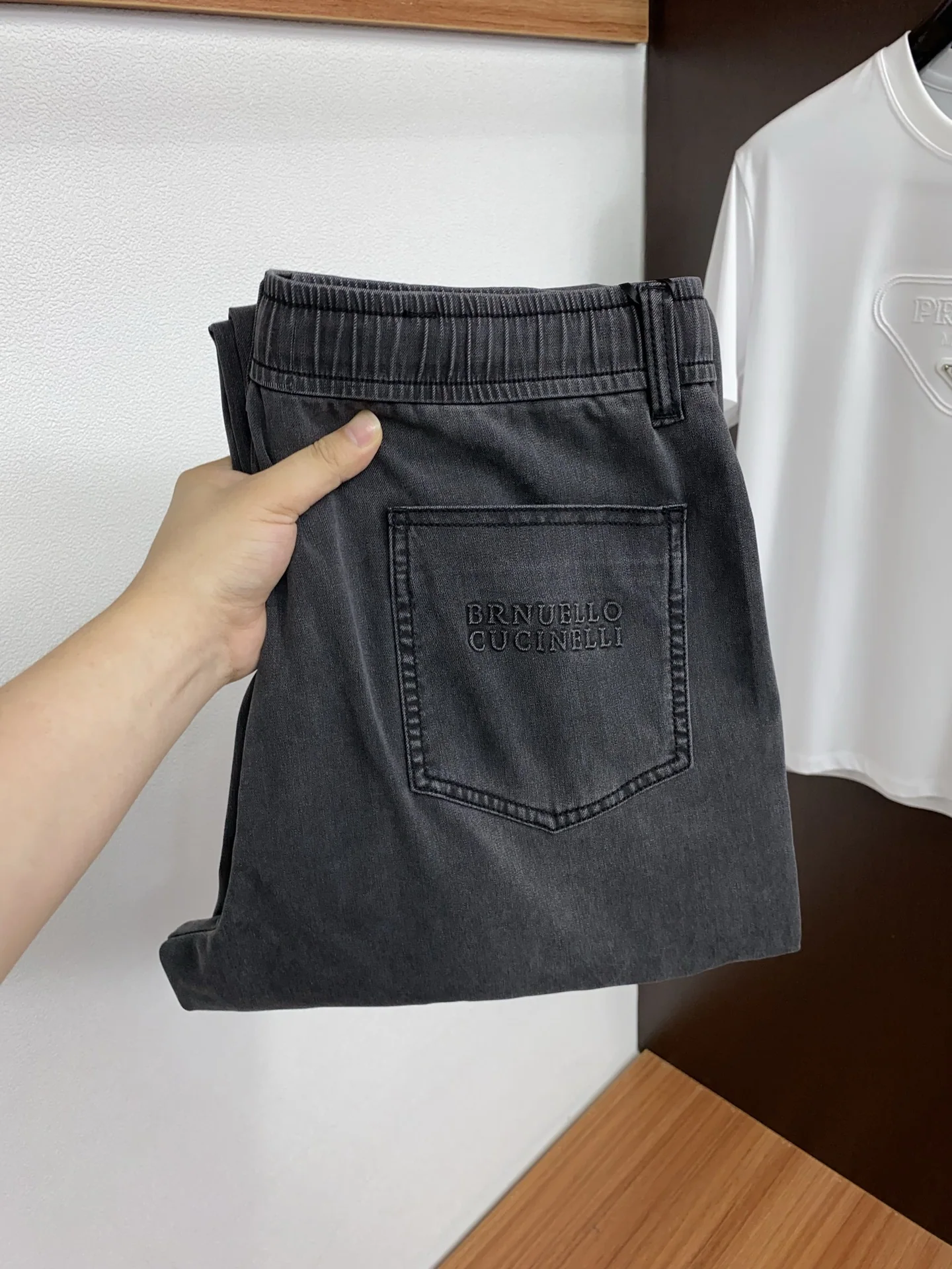 브루넬로쿠치넬리 린넨 코튼 데님 남성 바지 상세 이미지 1
