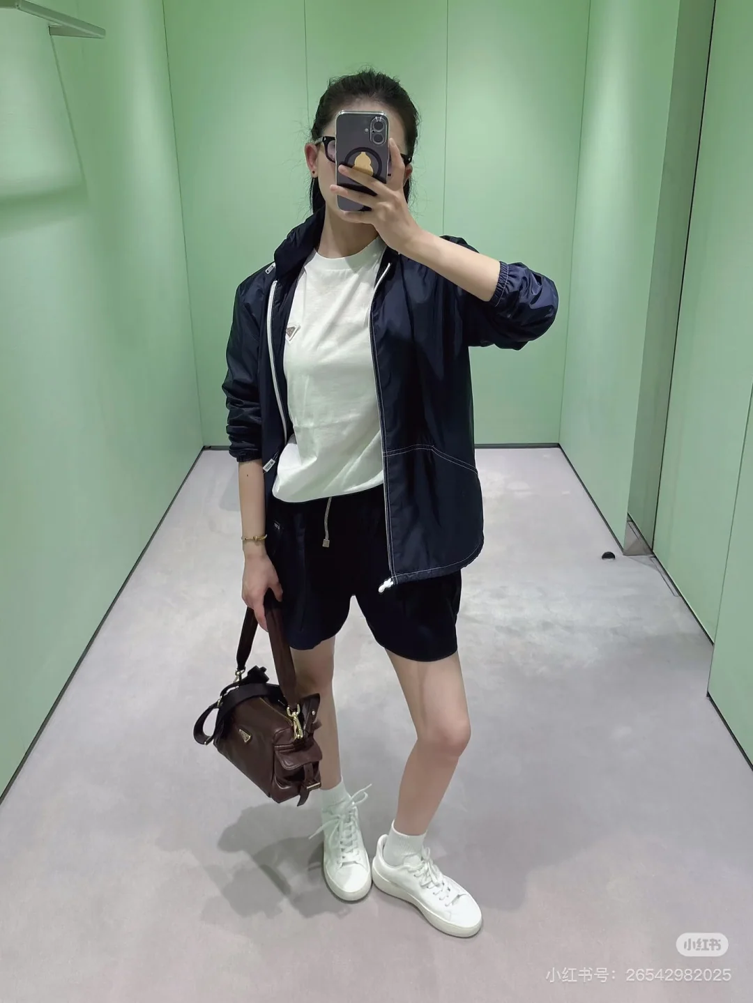 프라다 블랙 카고 여성 반바지 상세 이미지 9