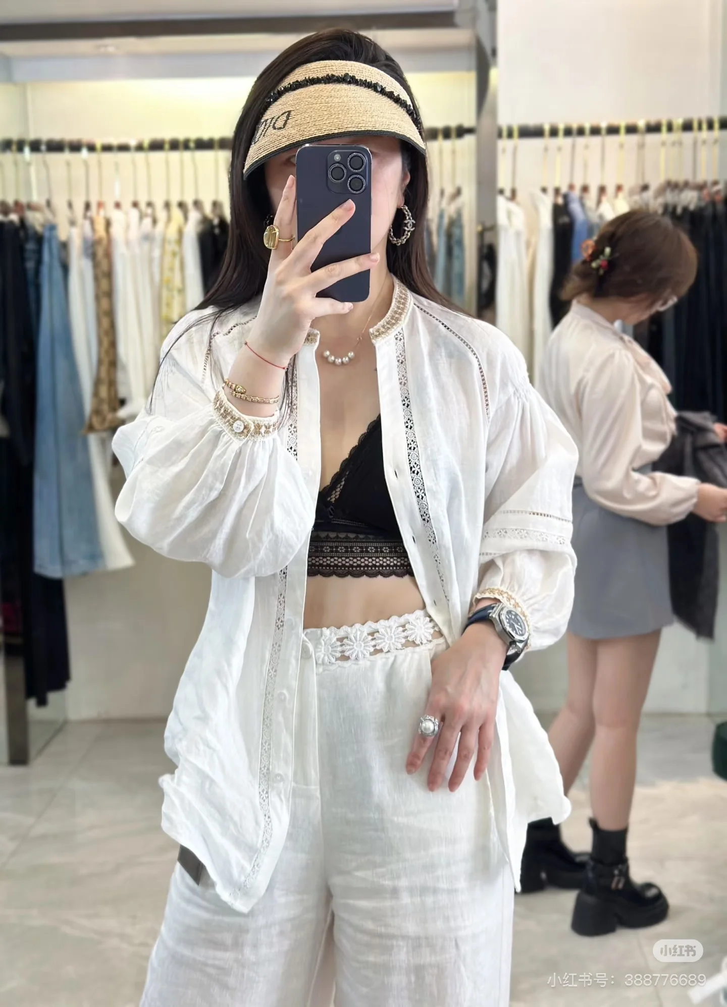 디올 라피아 바이저 모자 상세 이미지 1
