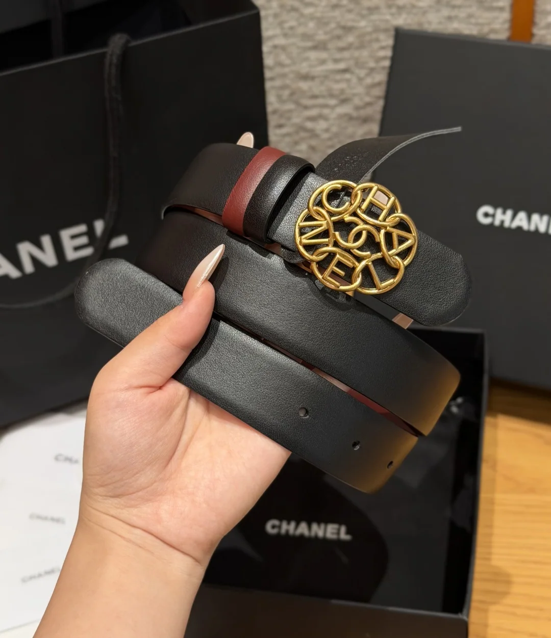 샤넬 리버시블 카프스킨 버클 벨트 30mm 상세 이미지 2