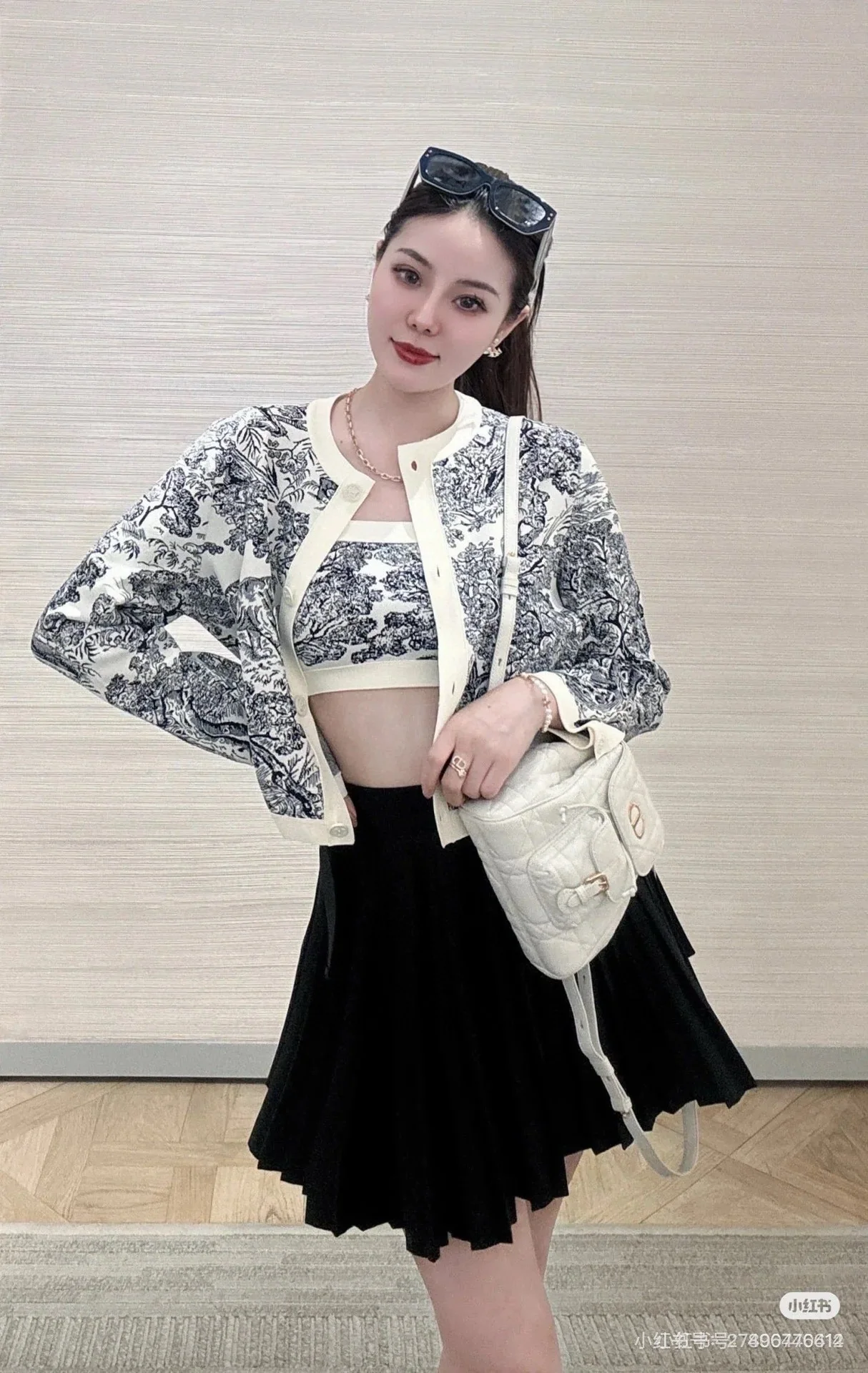디올 토일레트리 패턴 여성 반팔 탑 상세 이미지 4