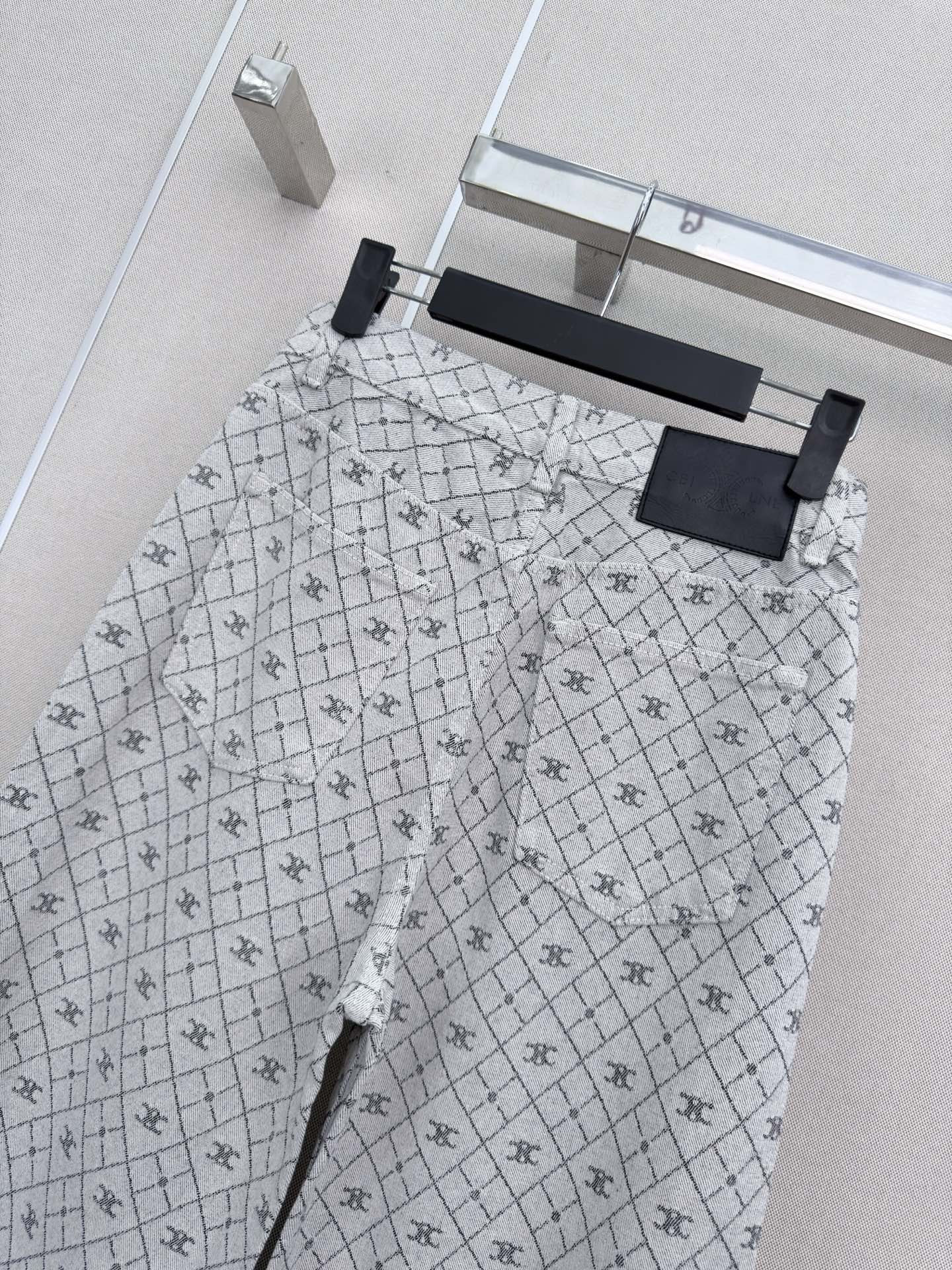 셀린느 개선문 자카드 스트레이트 레그 바지 상세 이미지 8