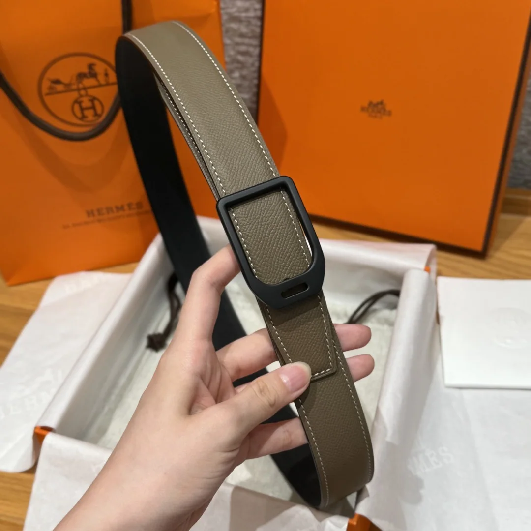 에르메스 조키 버클 양면 앱송 가죽 벨트 상세 이미지 4