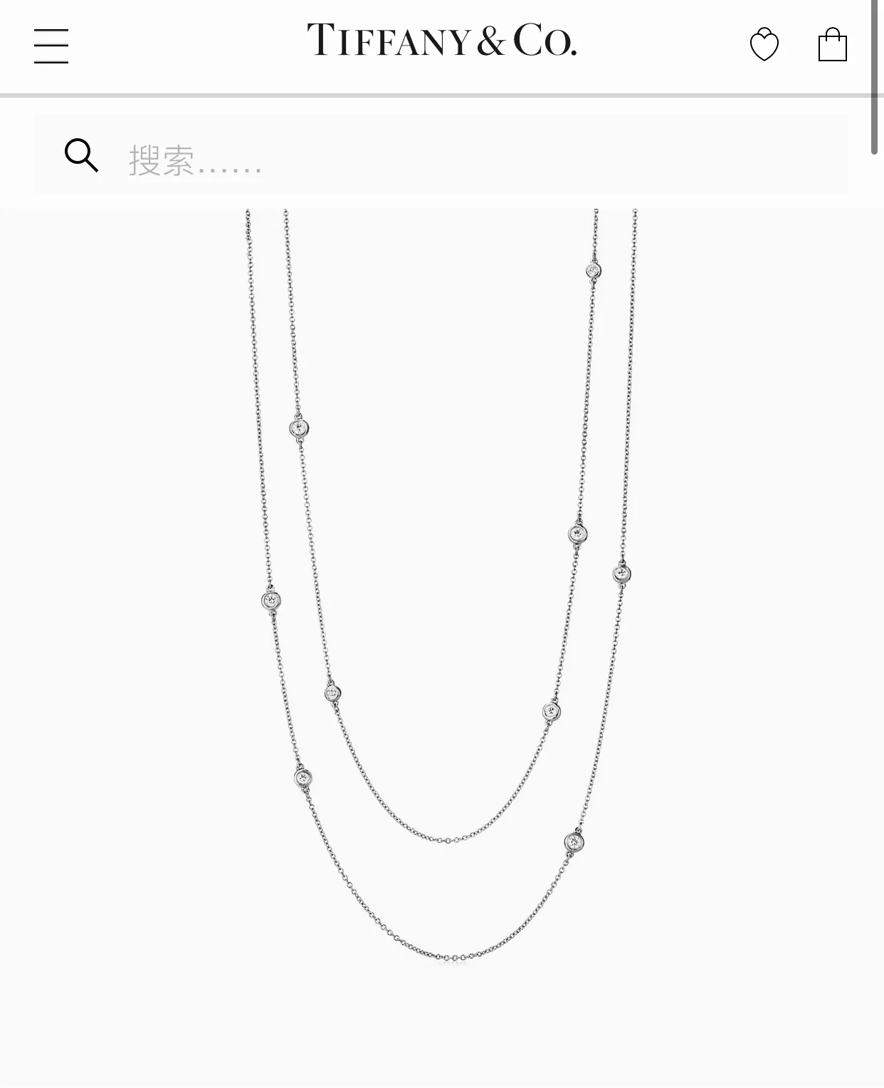 티파니 물방울 다이아몬드 장식 롱 목걸이 상세 이미지 2