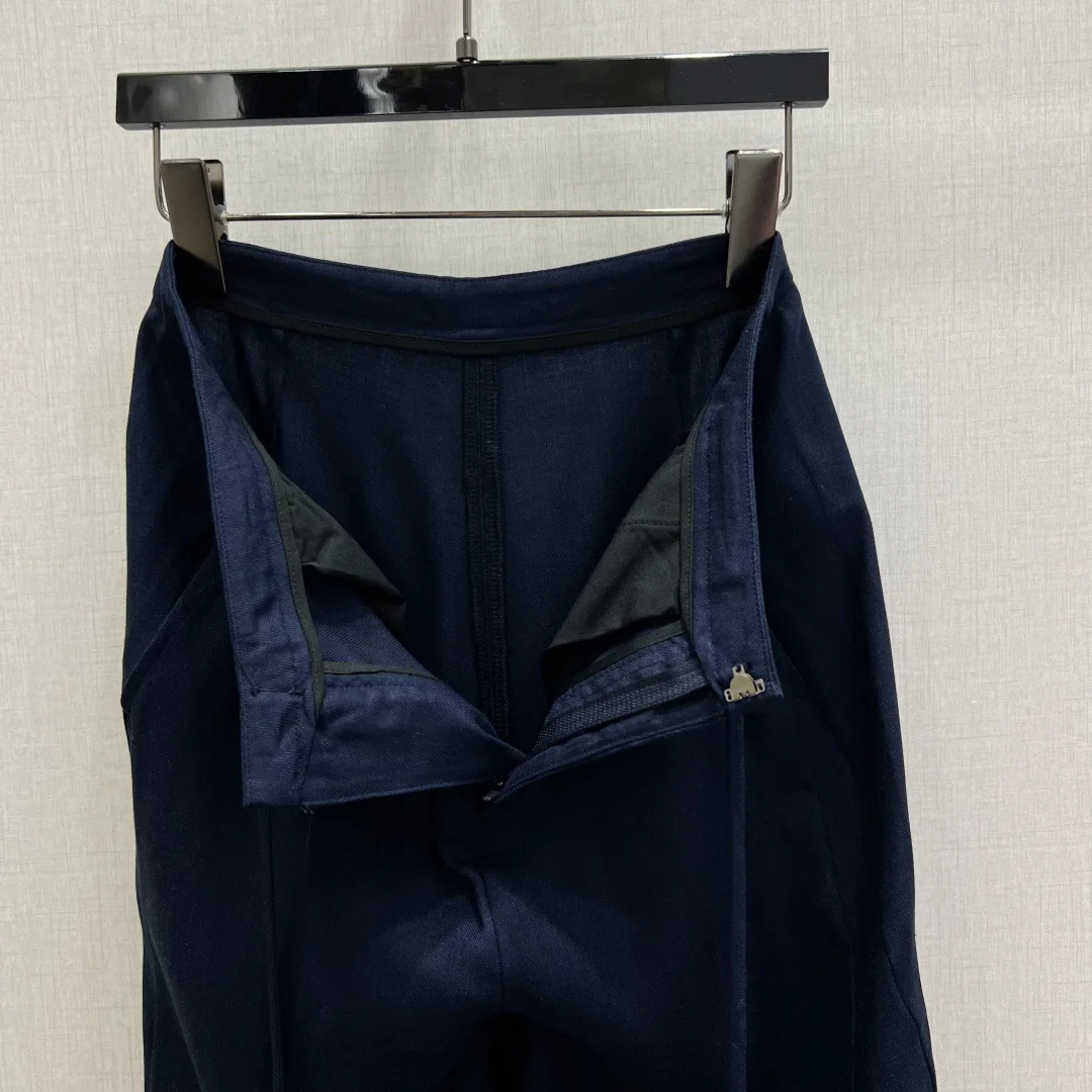 생로랑 메탈 벨트 린넨 와이드 팬츠 상세 이미지 5