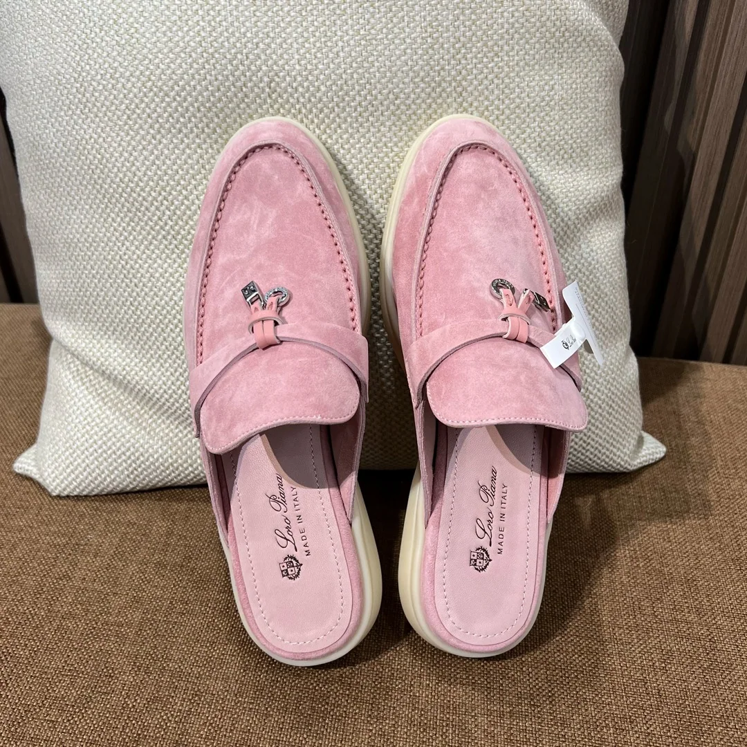 로로피아나 핑크 천연가죽 슬리퍼 9797 상세 이미지 1