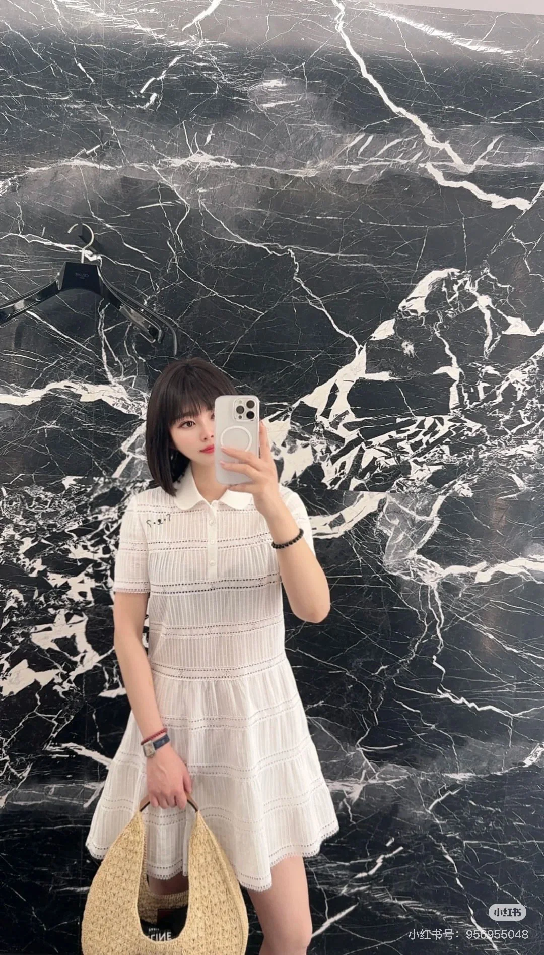 셀린느 레이스 펀칭 패치워크 반팔 원피스 25 SS 상세 이미지 9