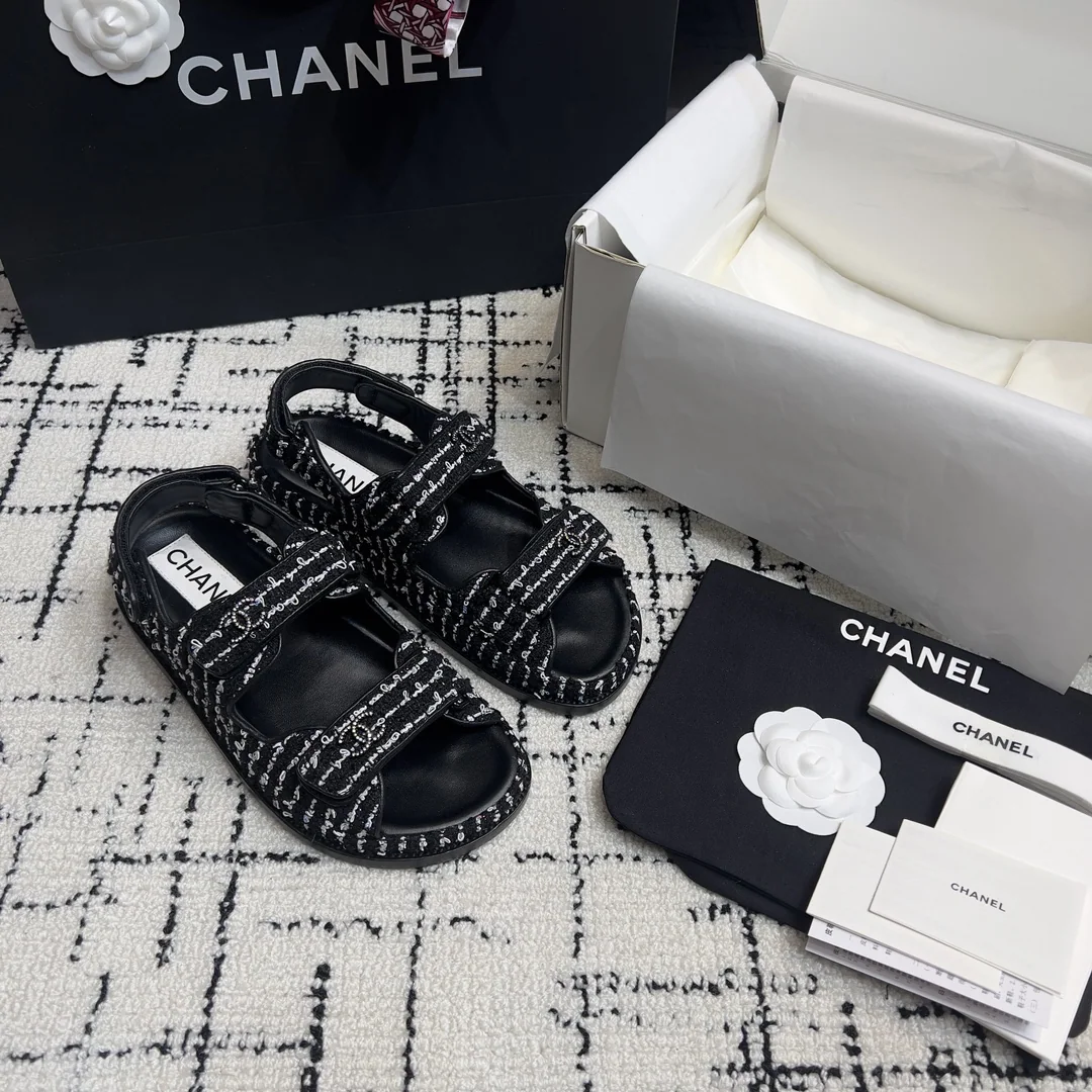 샤넬 더블 C 벨크로 비치 슈즈 신발 상세 이미지 5