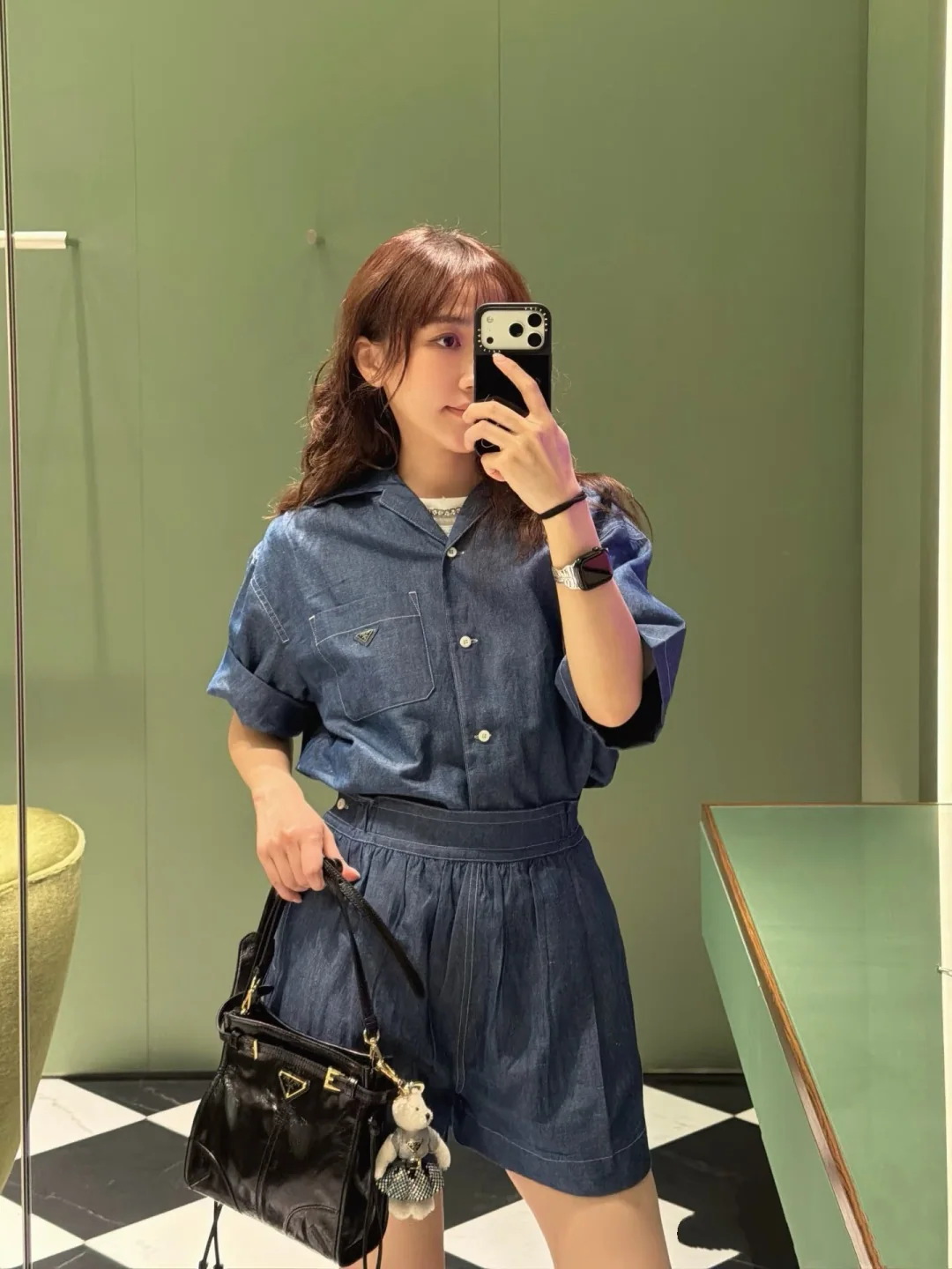 프라다 경량 데님 점프수트 세트 상세 이미지 9