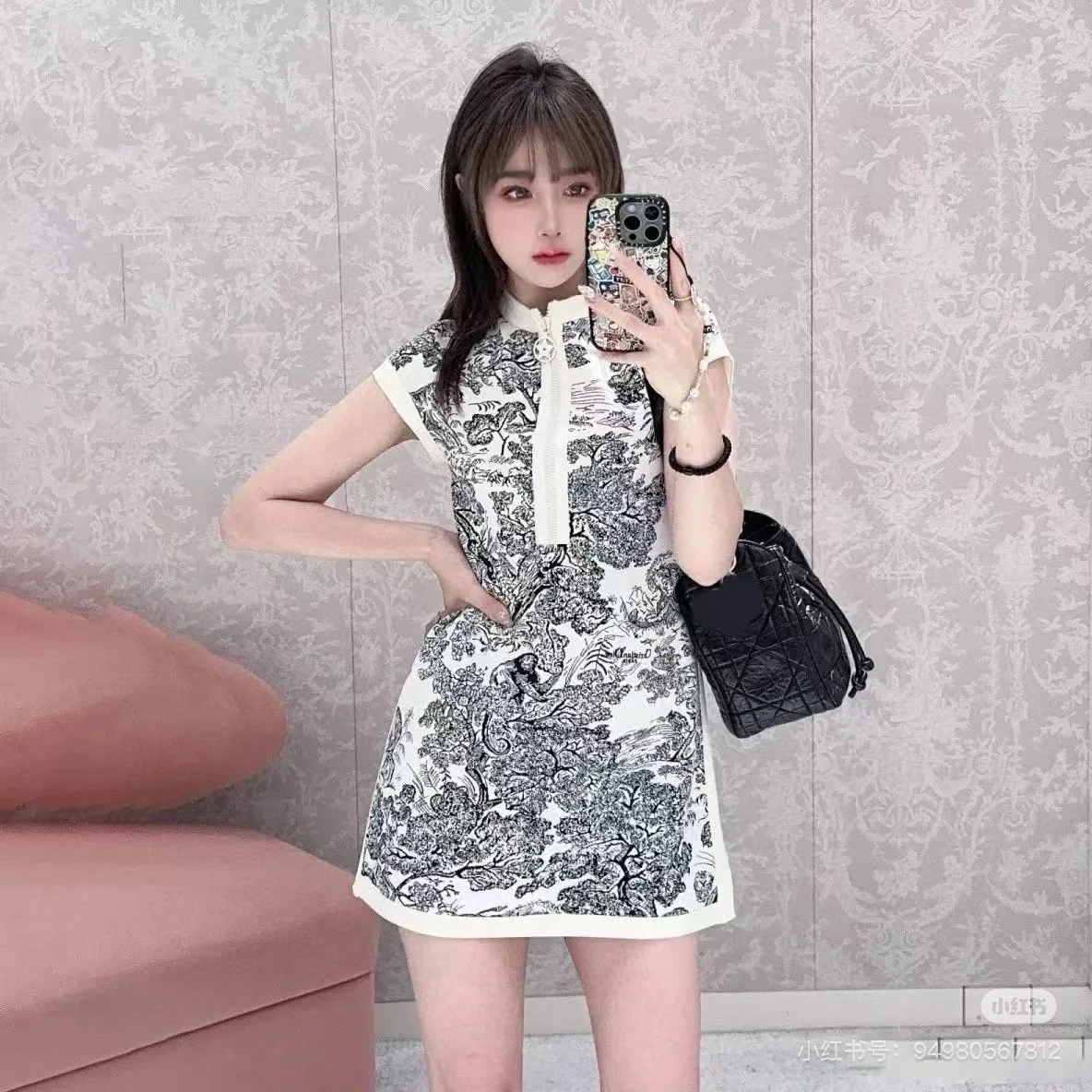 디올 트일레타리 패턴 여성 원피스 상세 이미지 4
