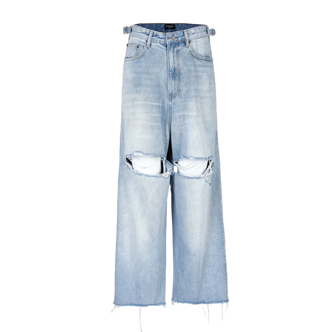 발렌시아가 워싱 가죽 블루 남성 청바지 레플리카 46921 Balenciaga